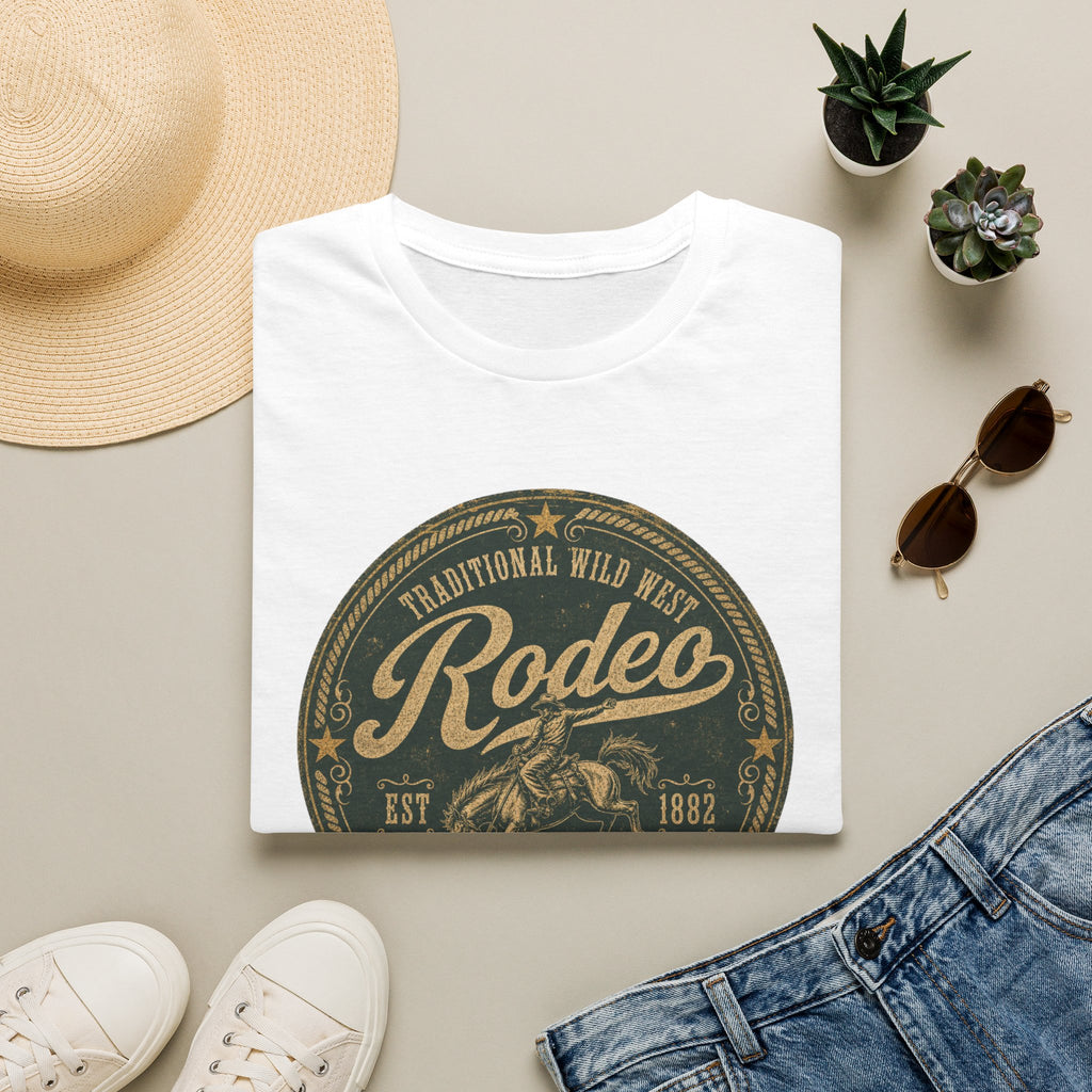 Rodeo Vintage Round Logo T-Shirt — Western Cowboy Graphic Tee