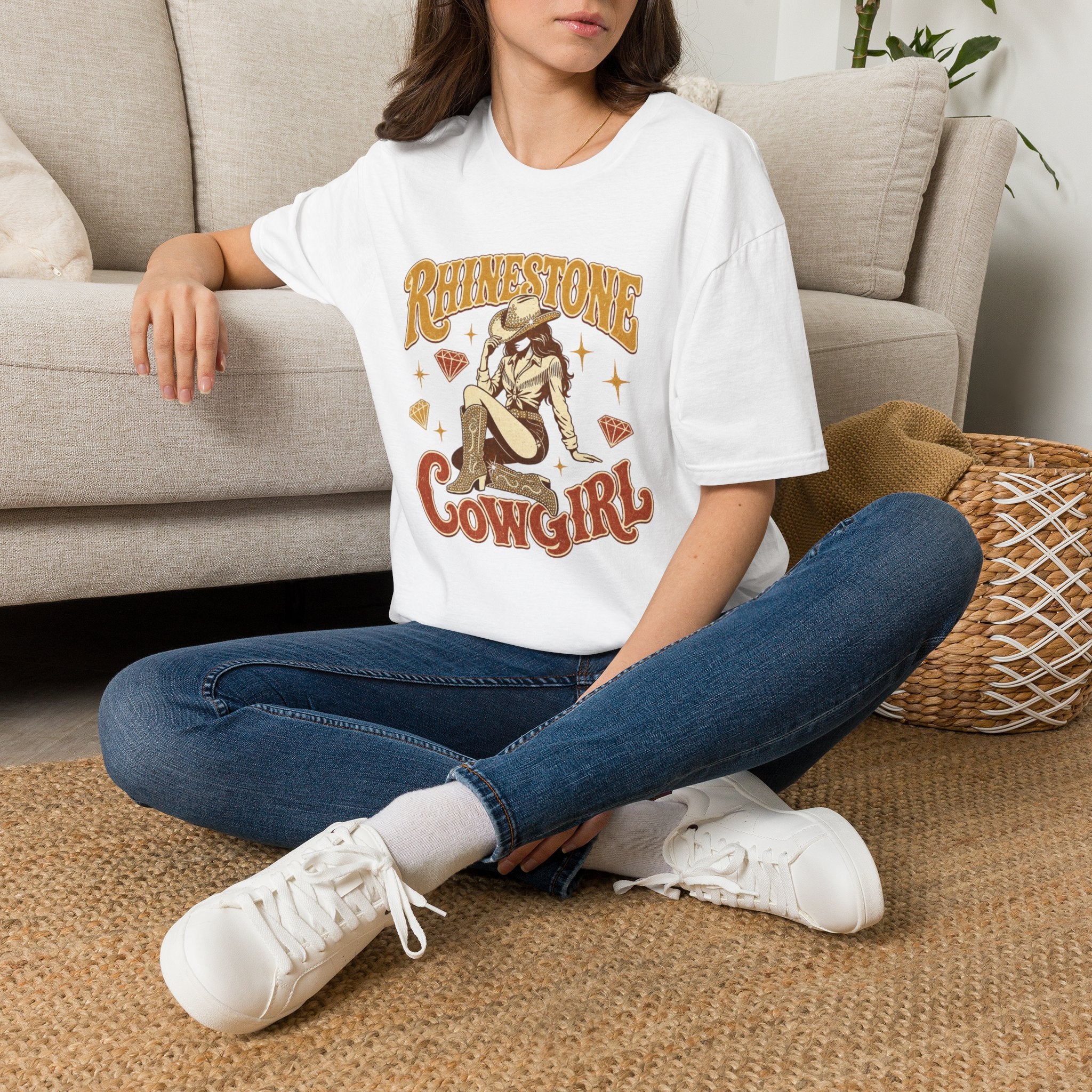 Rhinestone Cowgirl T-Shirt — Vintage Western Sparkle Tee
