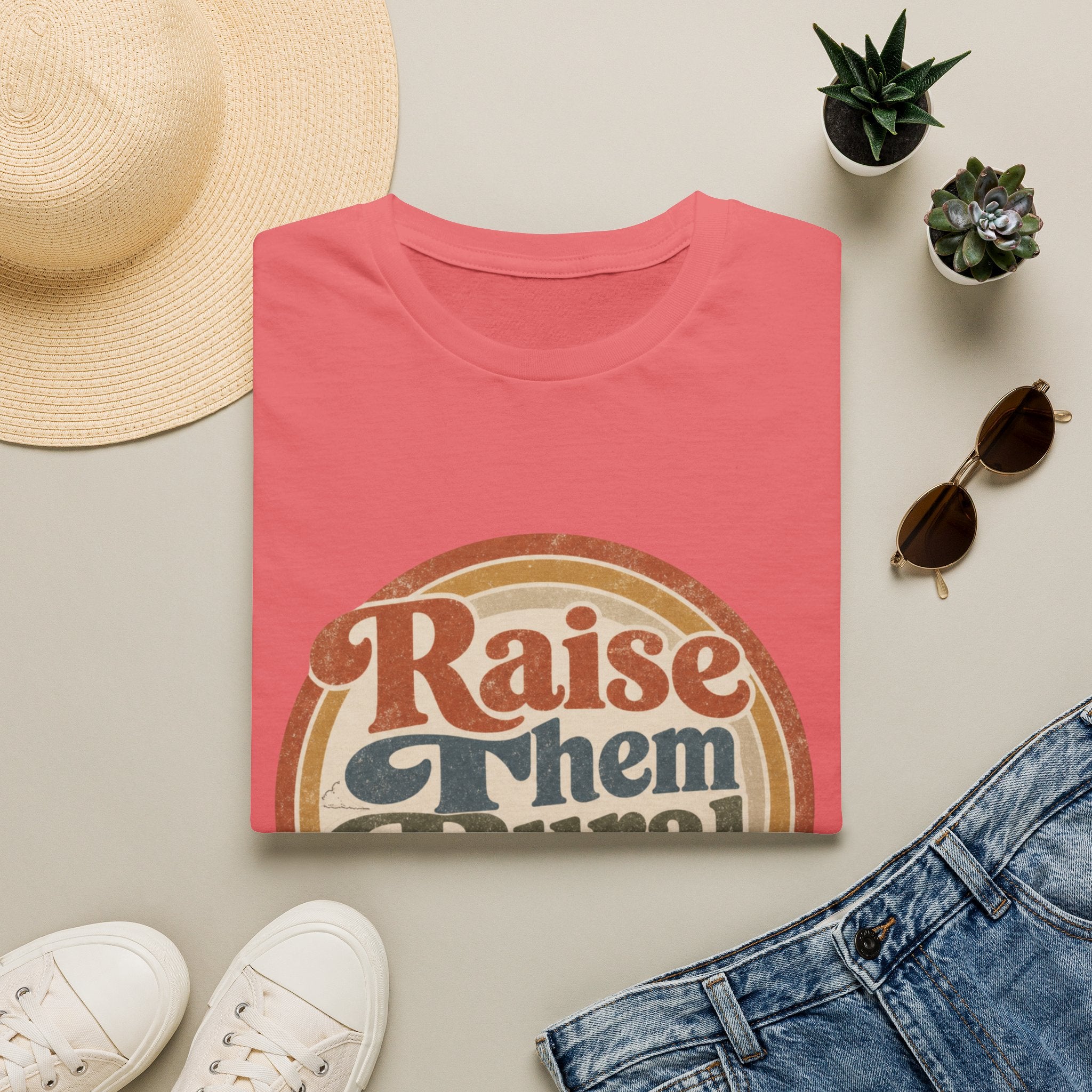Raise Them Rural T-Shirt — Retro Country Mama Farm Life Tee
