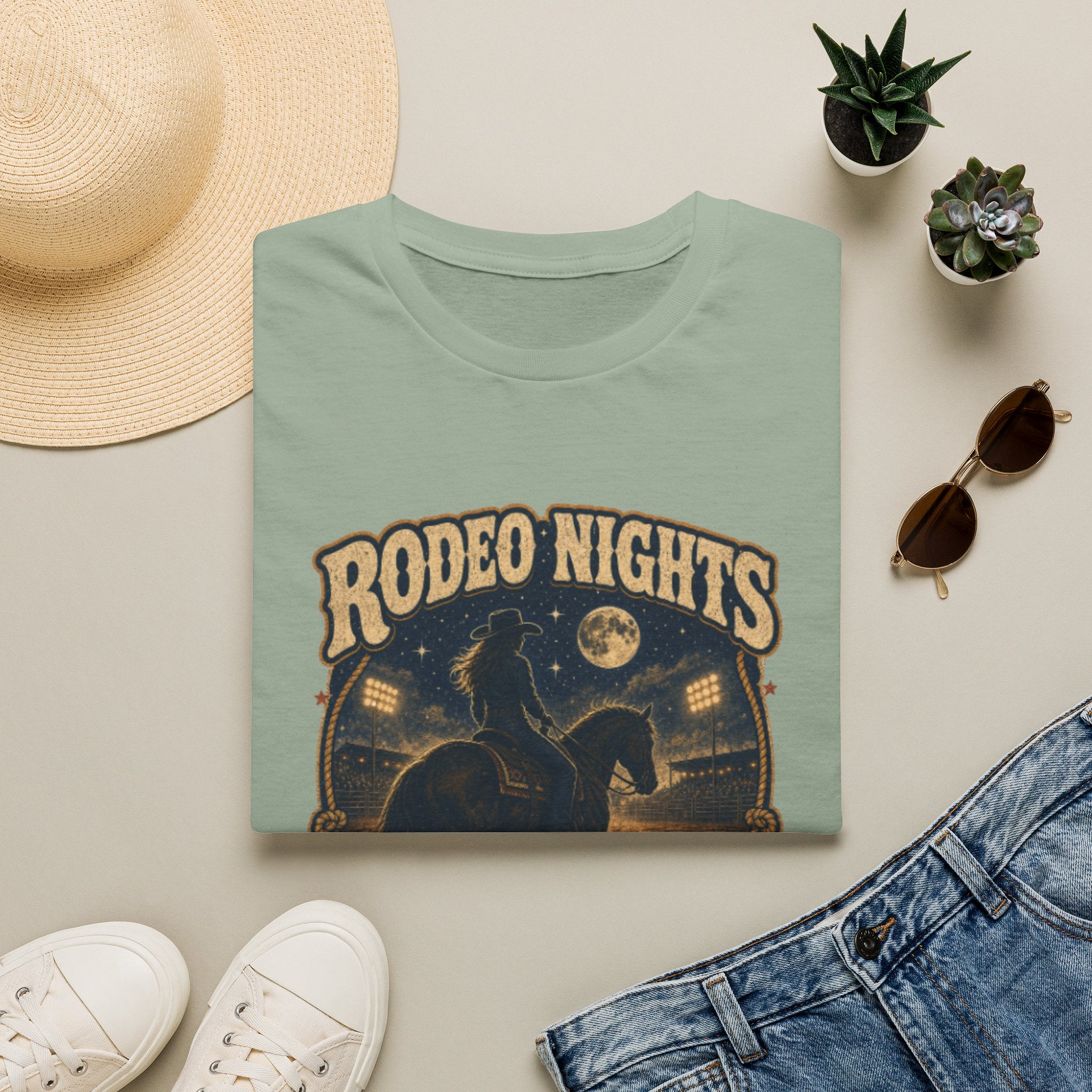 Rodeo Nights T‑Shirt — Wild Hearts Never Quit Western Graphic Tee