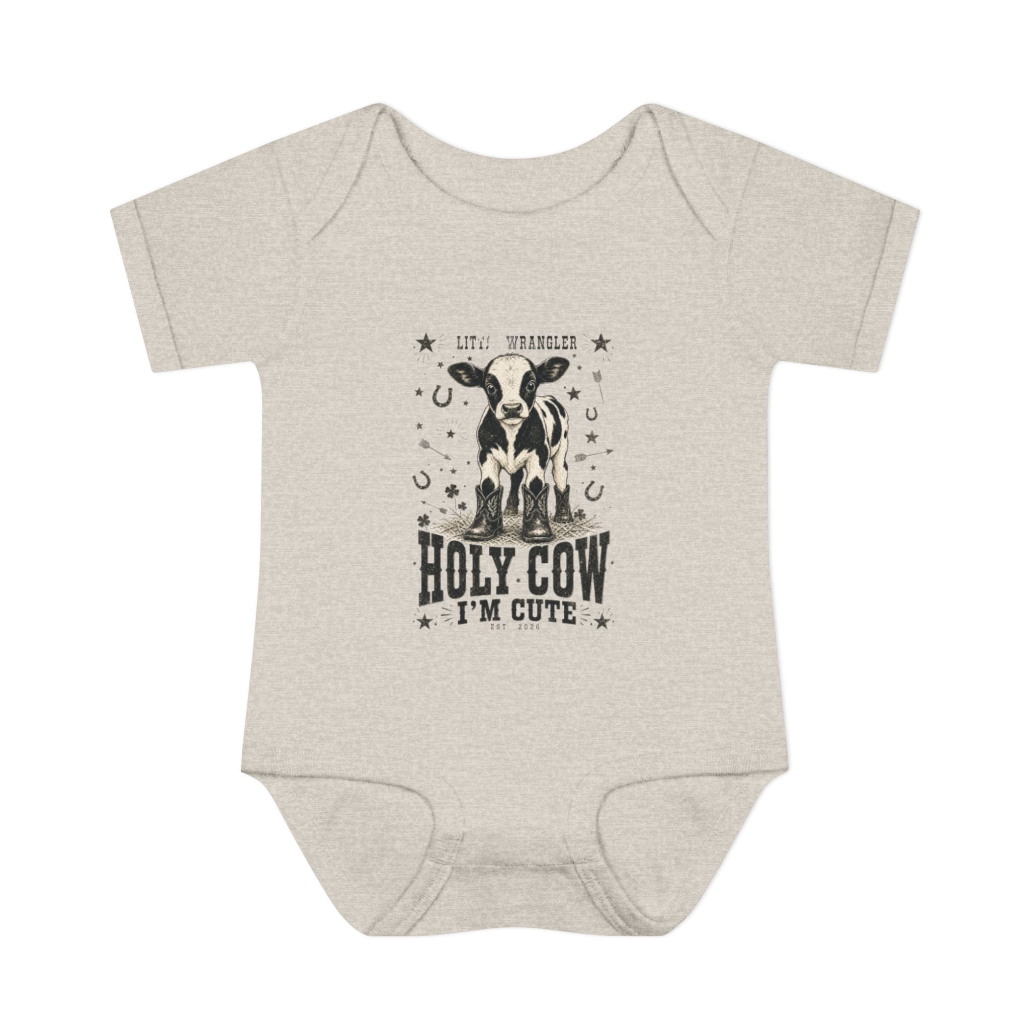 “Holy Cow I’m Cute” Graphic Baby Onesie