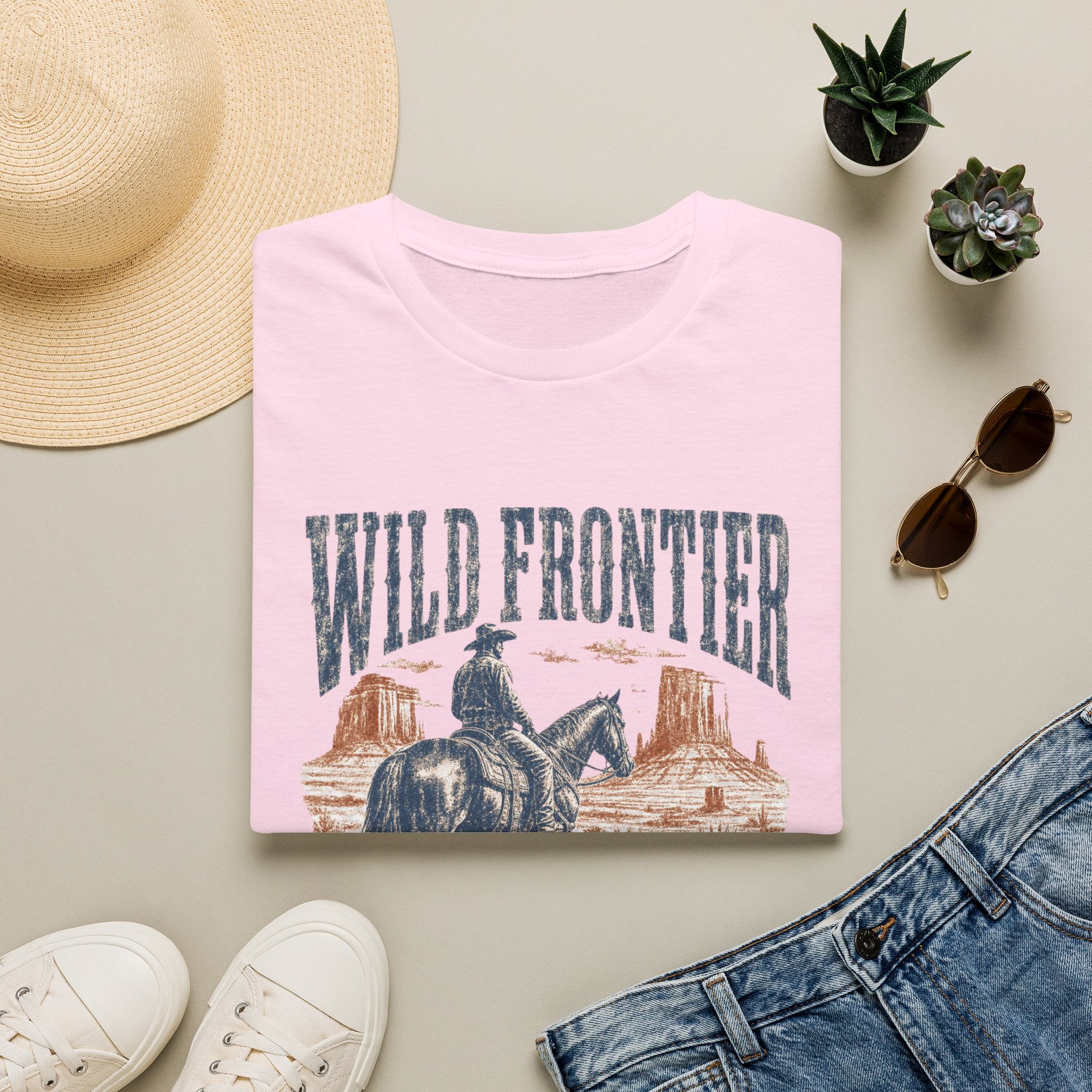Wild Frontier Graphic T-Shirt — Cowboy Rodeo Vintage Western Tee