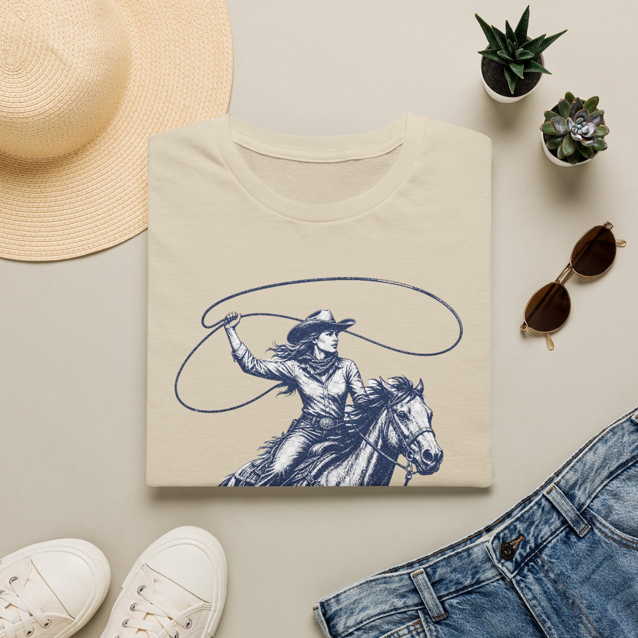Cowgirl Lasso Tee — Western Horse Riding Graphic T-Shirt