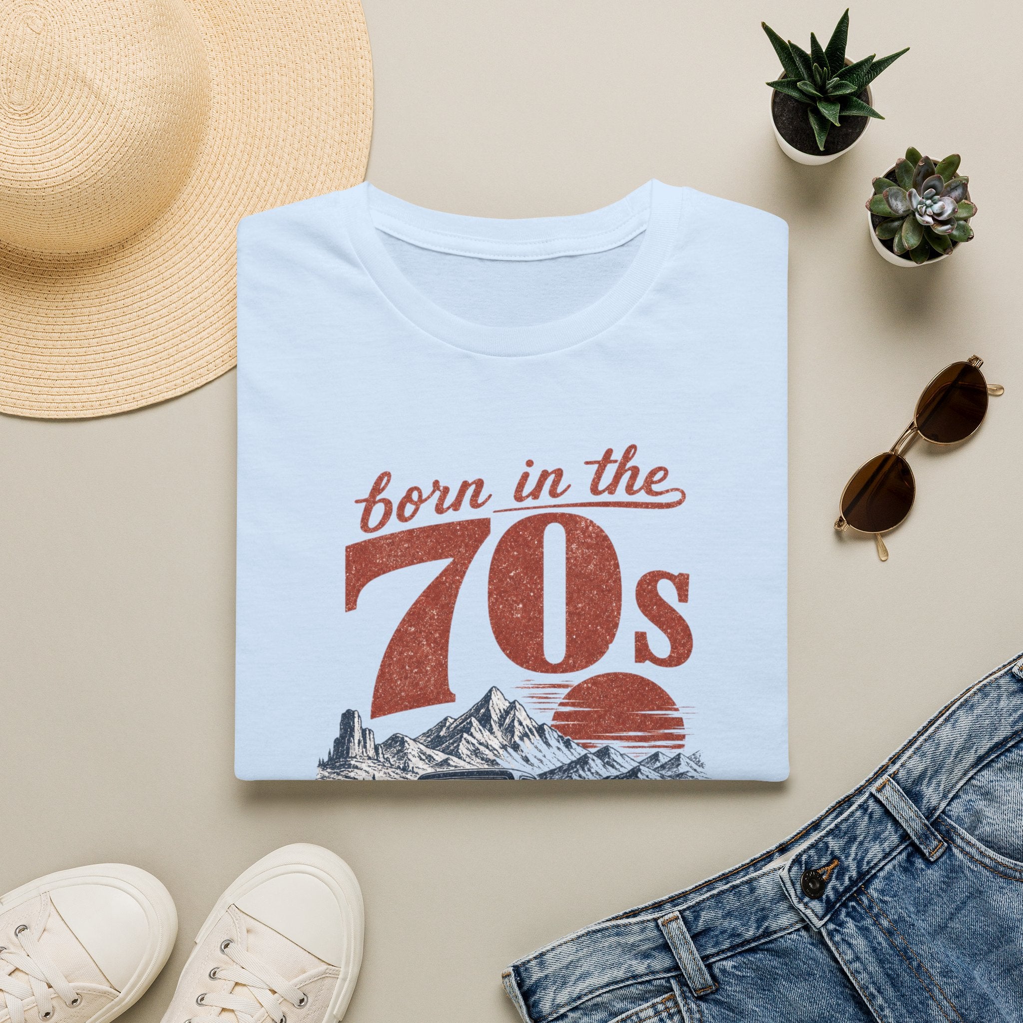 Born in the 70s T-Shirt — Retro 1970s Vintage Sunset Tee