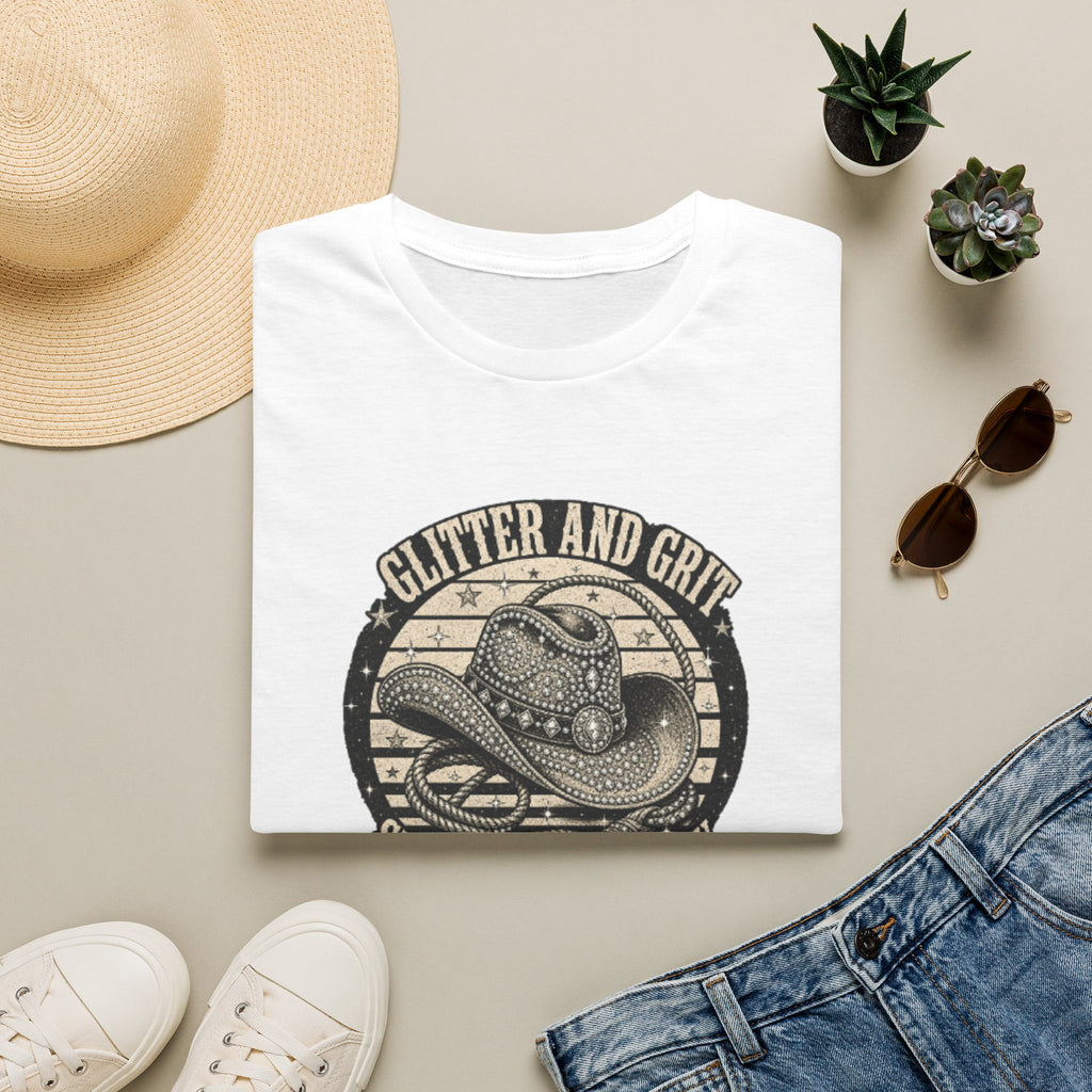 Glitter and Grit Cowboy Hat T-Shirt — She Shines Anyway Graphic Tee