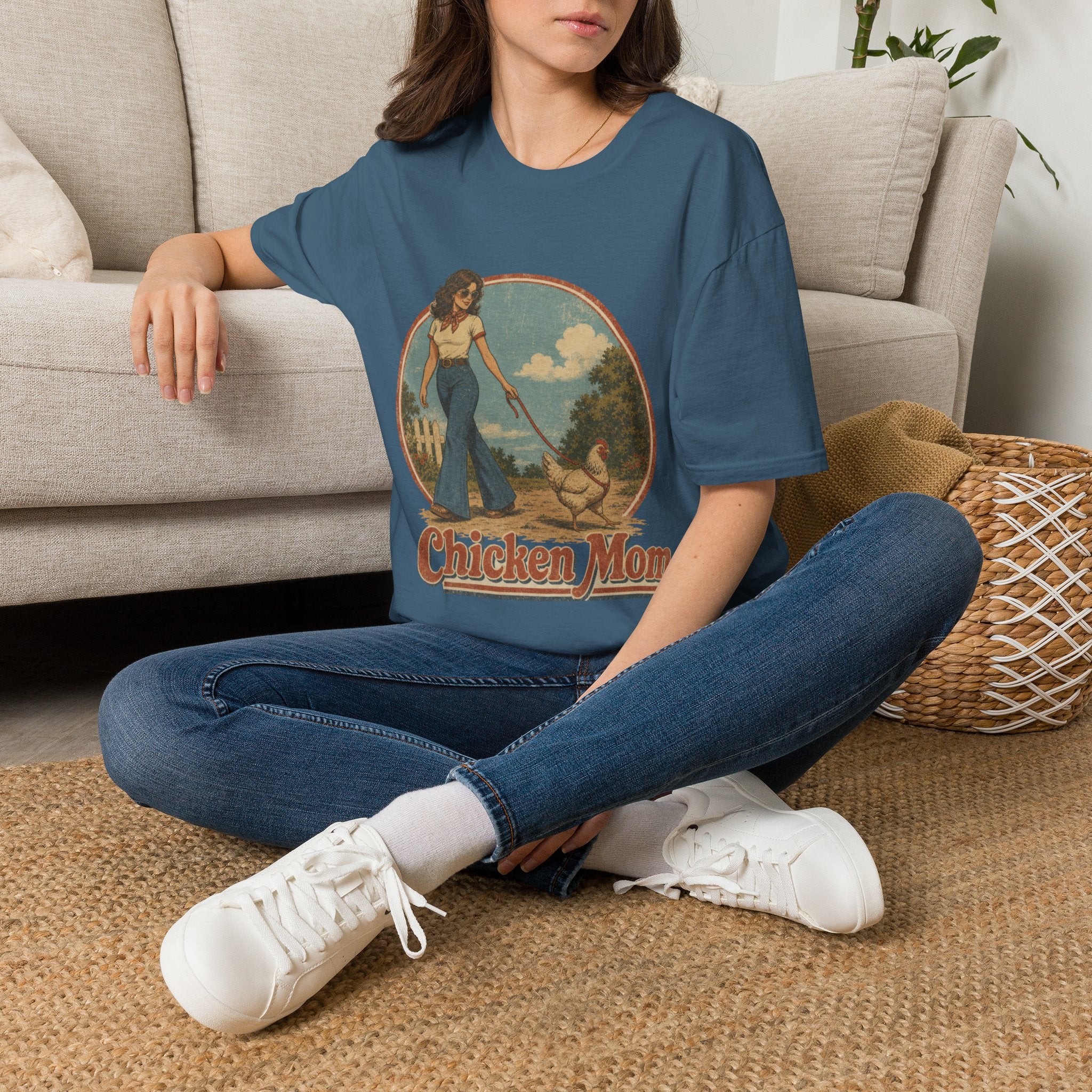 Chicken Mom T-Shirt — Vintage Farmwife Graphic Tee