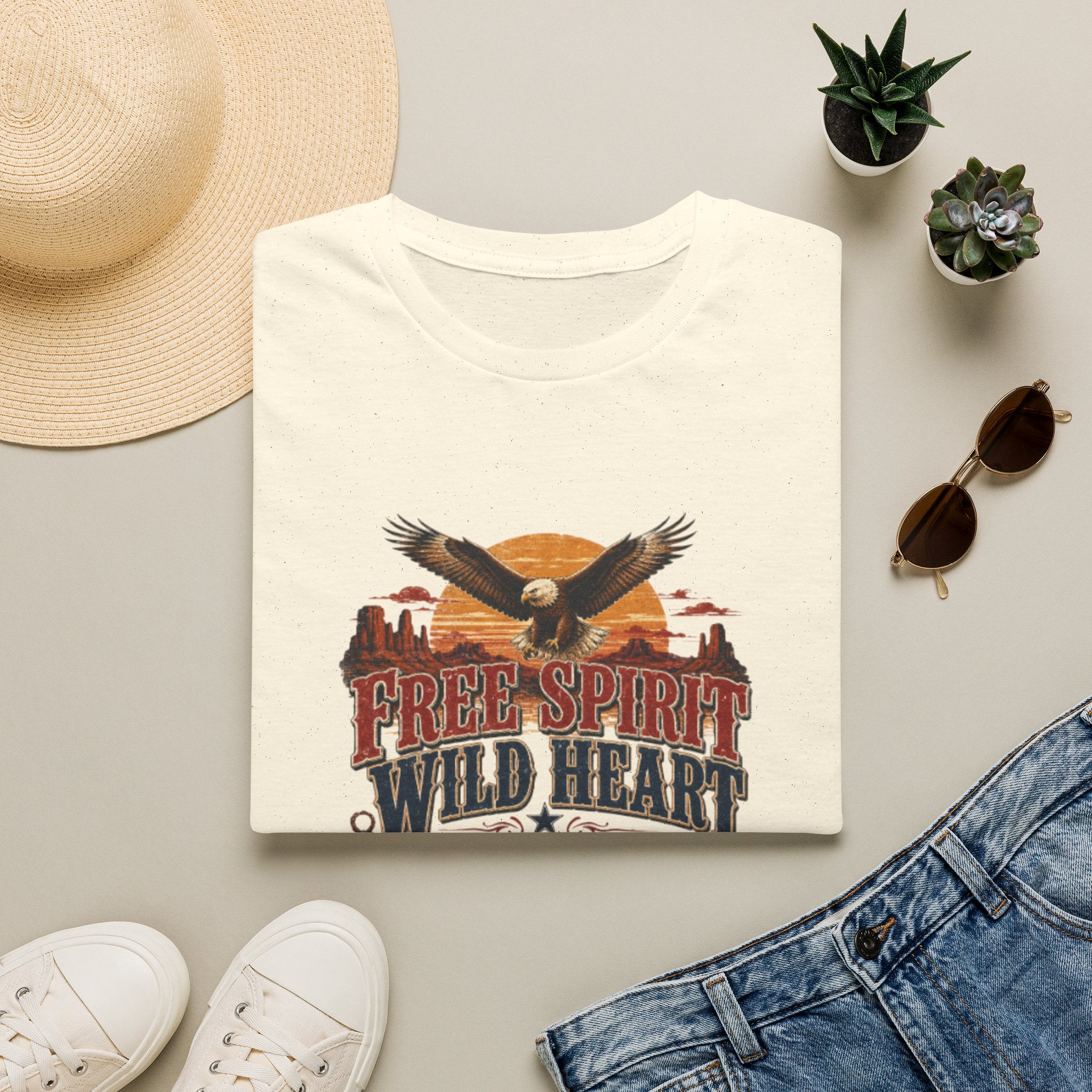 T-Shirt — Free Spirit Wild Heart Eagle Graphic (American Soul)
