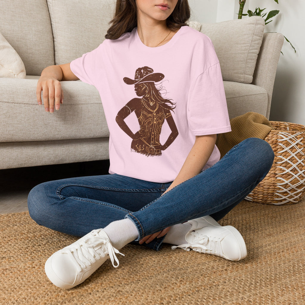 Cowgirl Silhouette T‑Shirt — Rustic Western Woman Graphic Tee