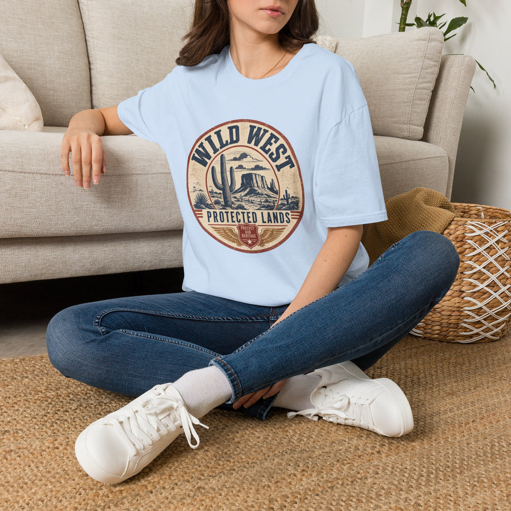 Wild West Vintage T-Shirt — "Wild West Protected Lands" Desert Cactus Graphic