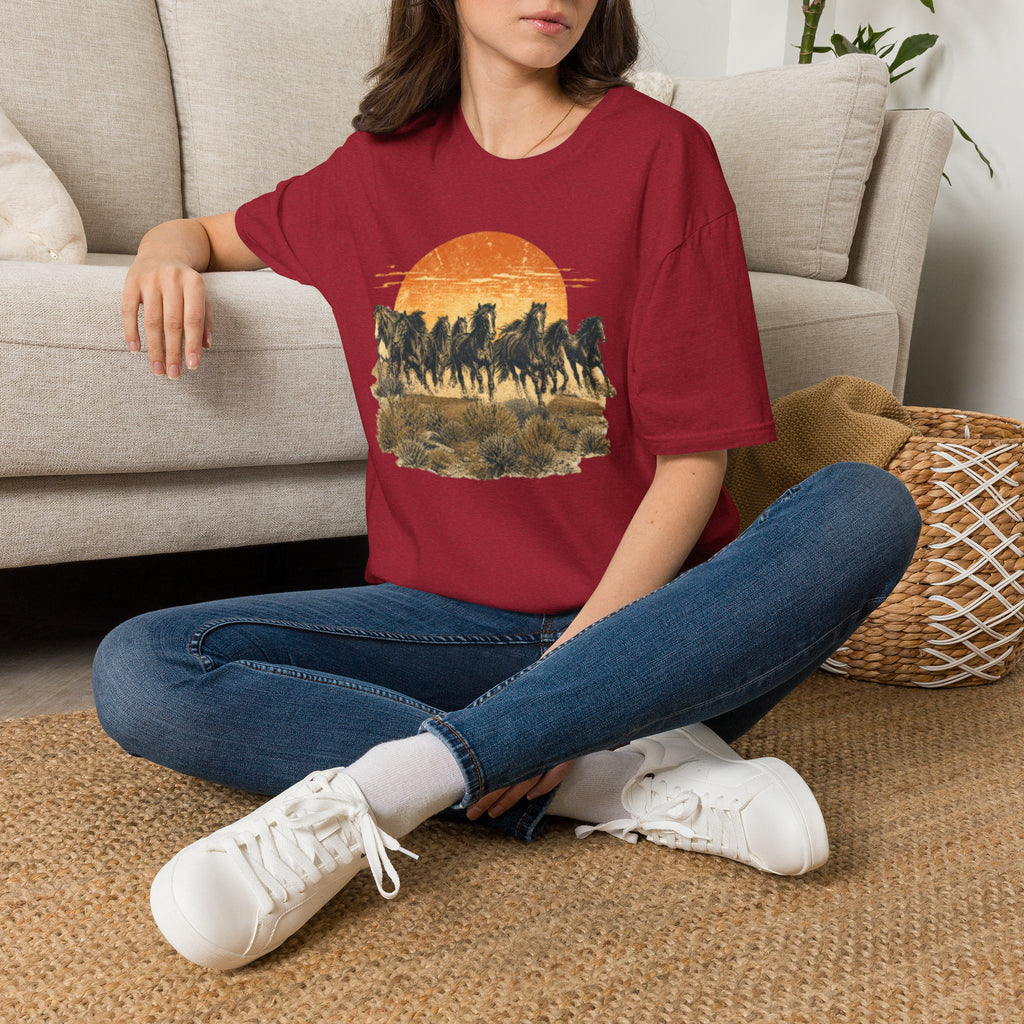 Sunset Mustang T-Shirt — Wild Horse Graphic Tee