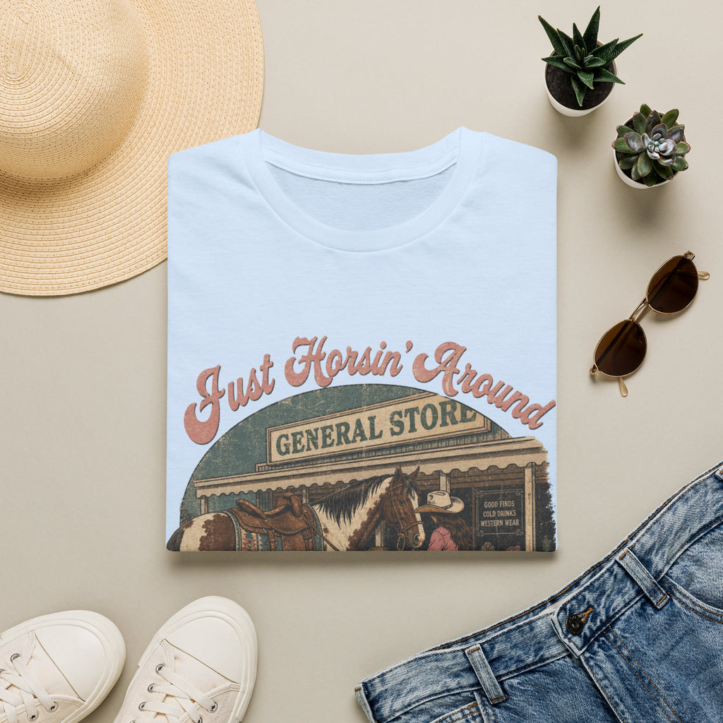 Just Horsin' Around T‑Shirt — Vintage Western General Store Graphic