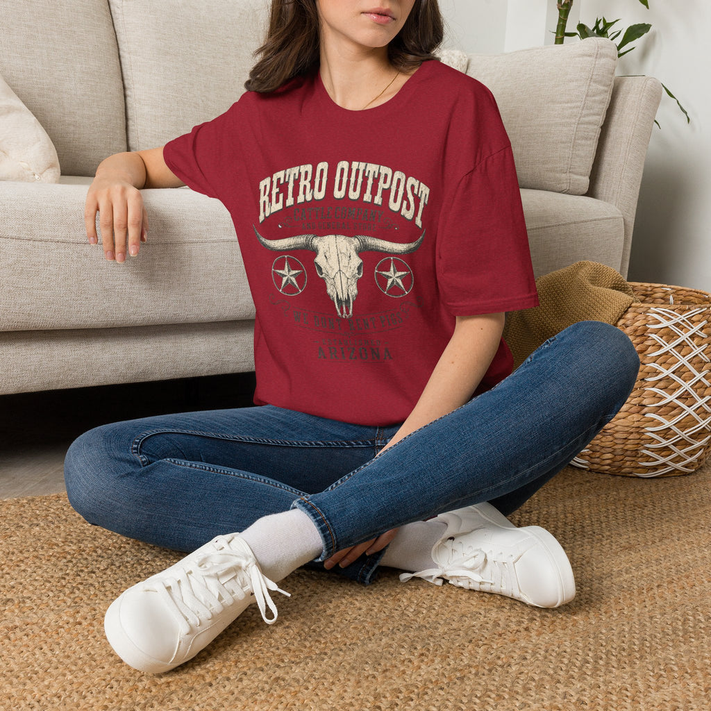 Retro Outpost T-Shirt — Vintage Cattle Company Skull Design