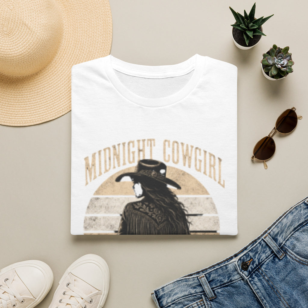 Midnight Cowgirl T‑Shirt — 'She Rides Alone' Western Graphic Tee