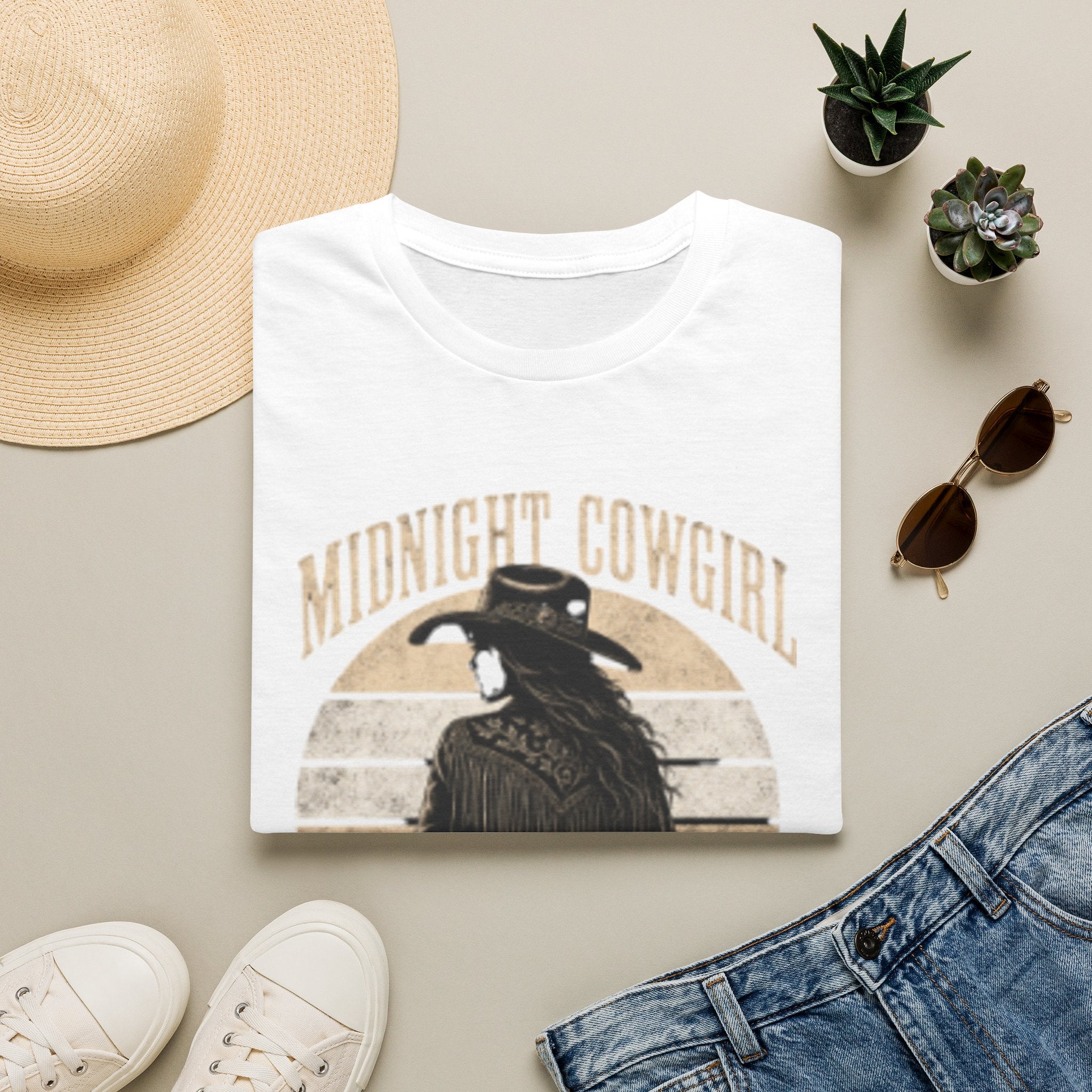 Midnight Cowgirl T‑Shirt — 'She Rides Alone' Western Graphic Tee