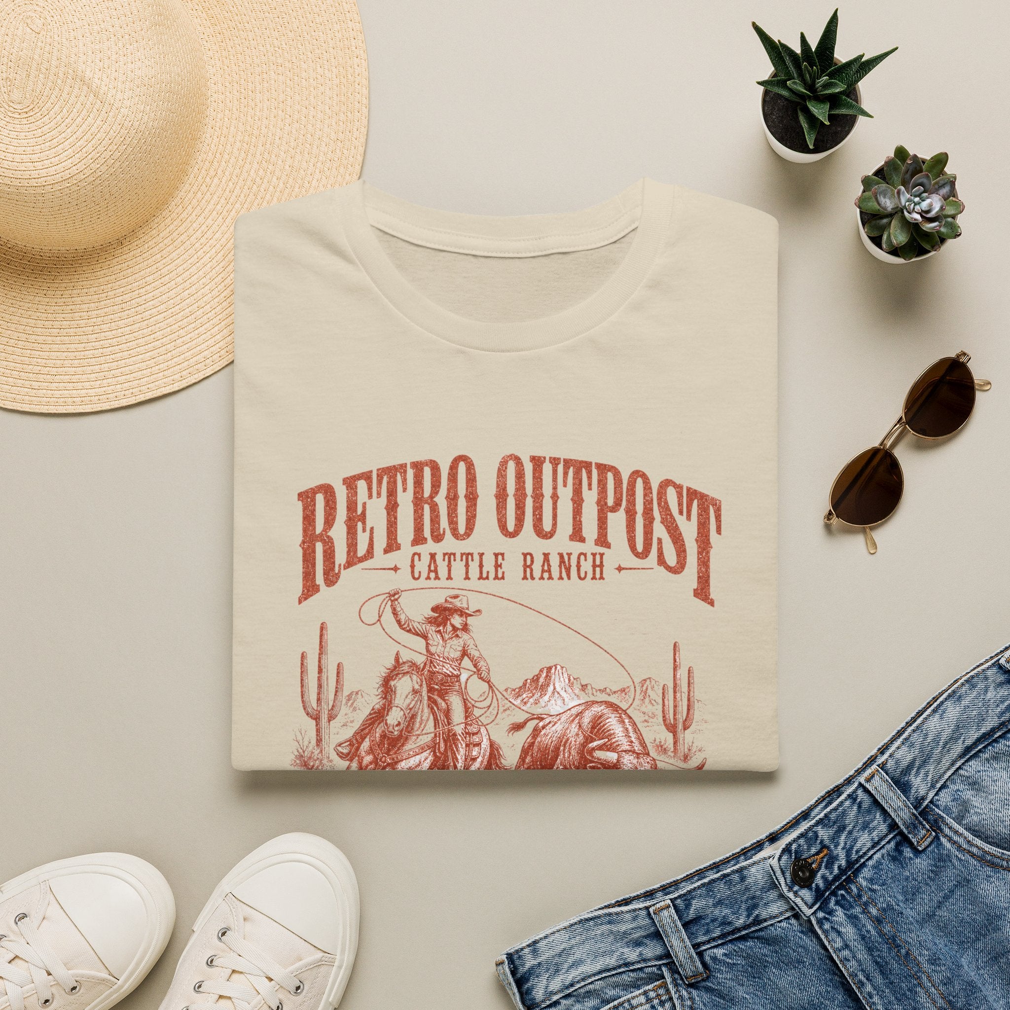 Retro Outpost Cattle Ranch T-Shirt — Vintage Western Cowboy Graphic Tee