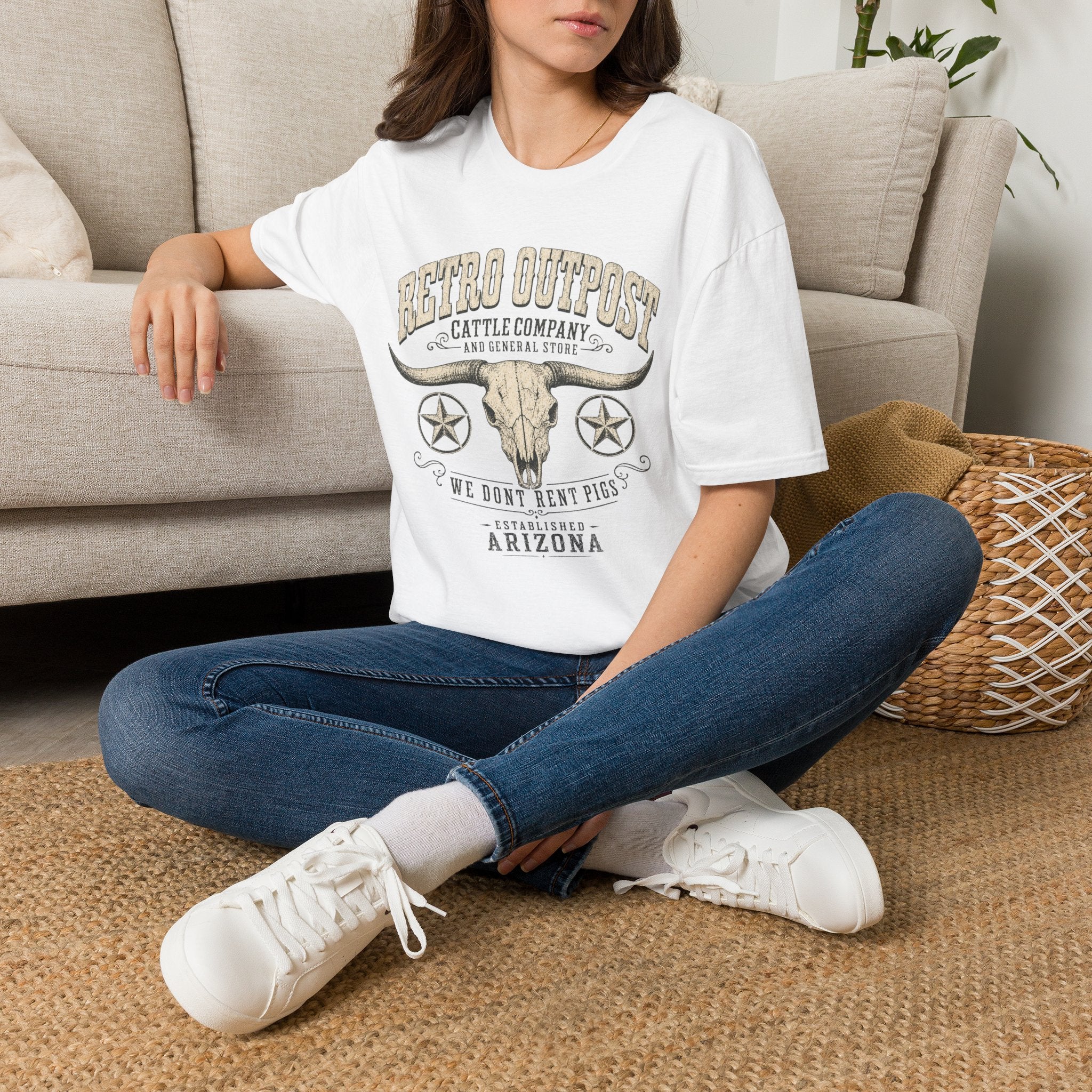 Retro Outpost T-Shirt — Vintage Cattle Company Skull Design