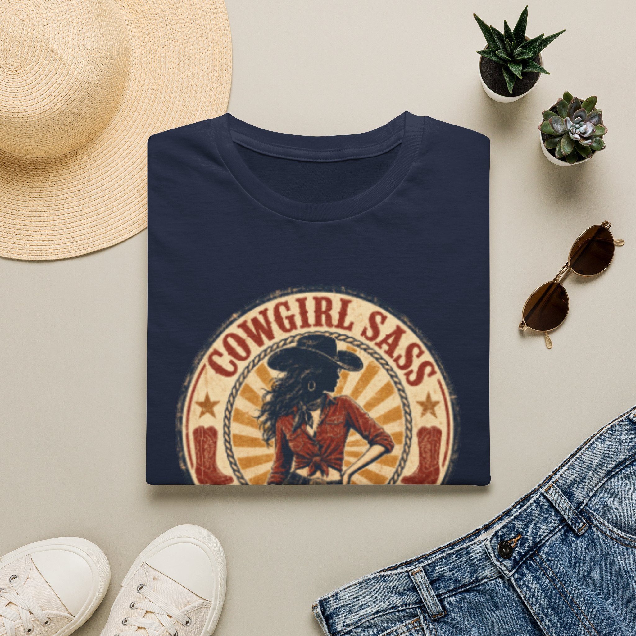 Cowgirl Sass T-Shirt — Retro Western "Handle With Caution" Graphic Tee