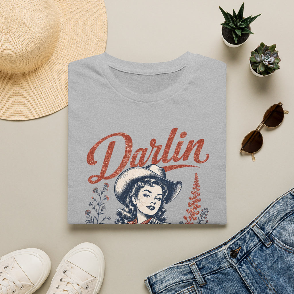 Darlin' Cowgirl T‑Shirt — Retro Western Graphic Tee ('Darlin' text)