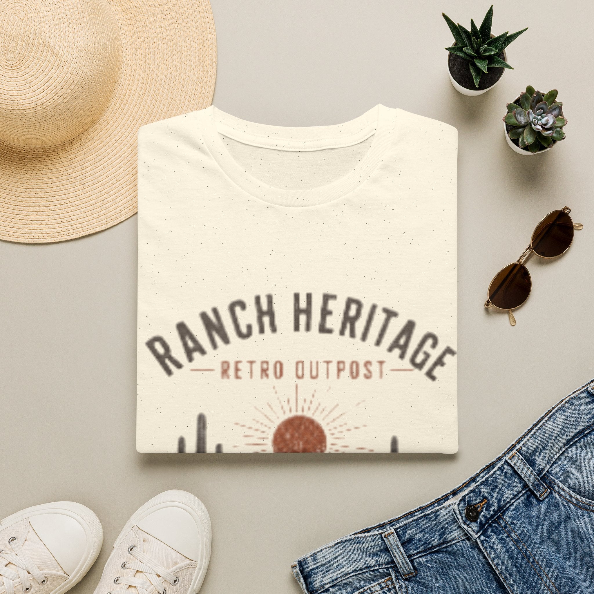 Ranch Heritage Retro Outpost T-Shirt — Desert Sunset Western Graphic Tee