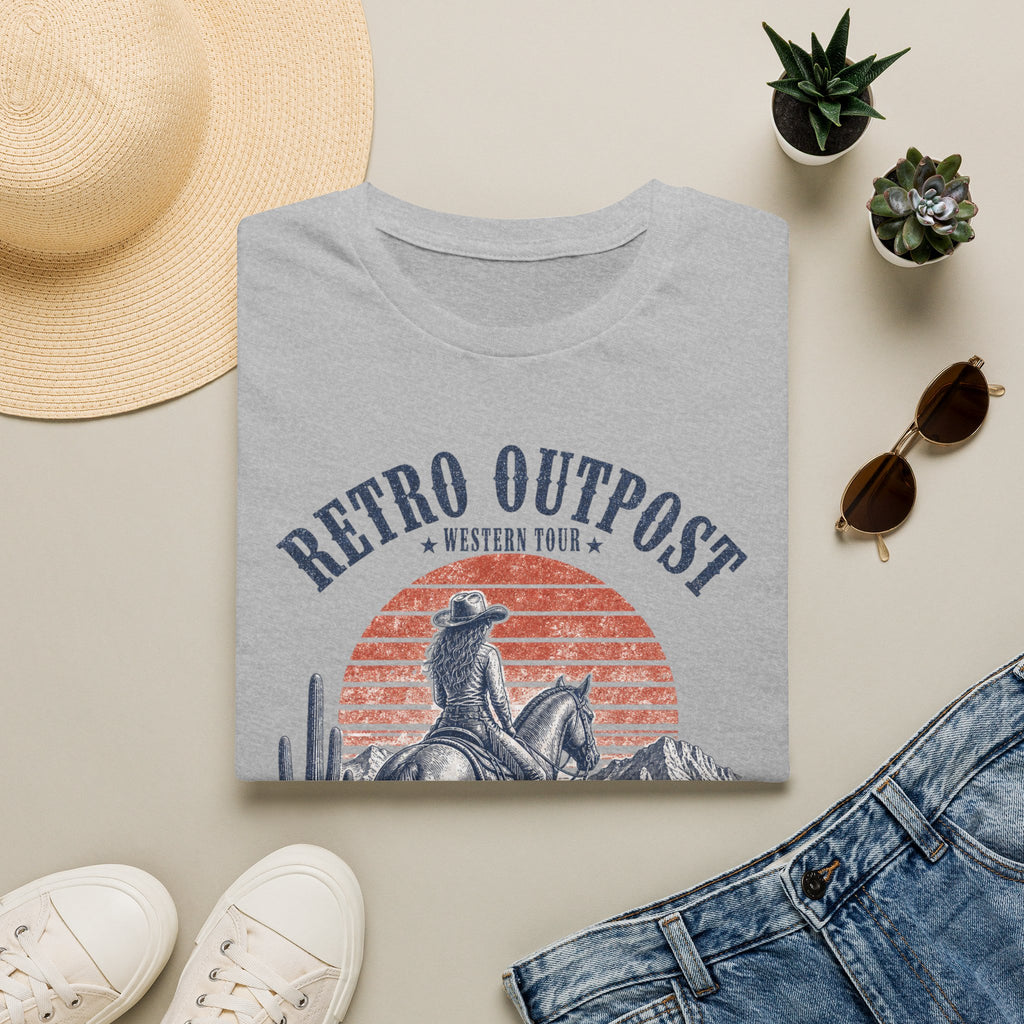 Retro Outpost Western T-Shirt — Cowboy Desert Sunset Graphic