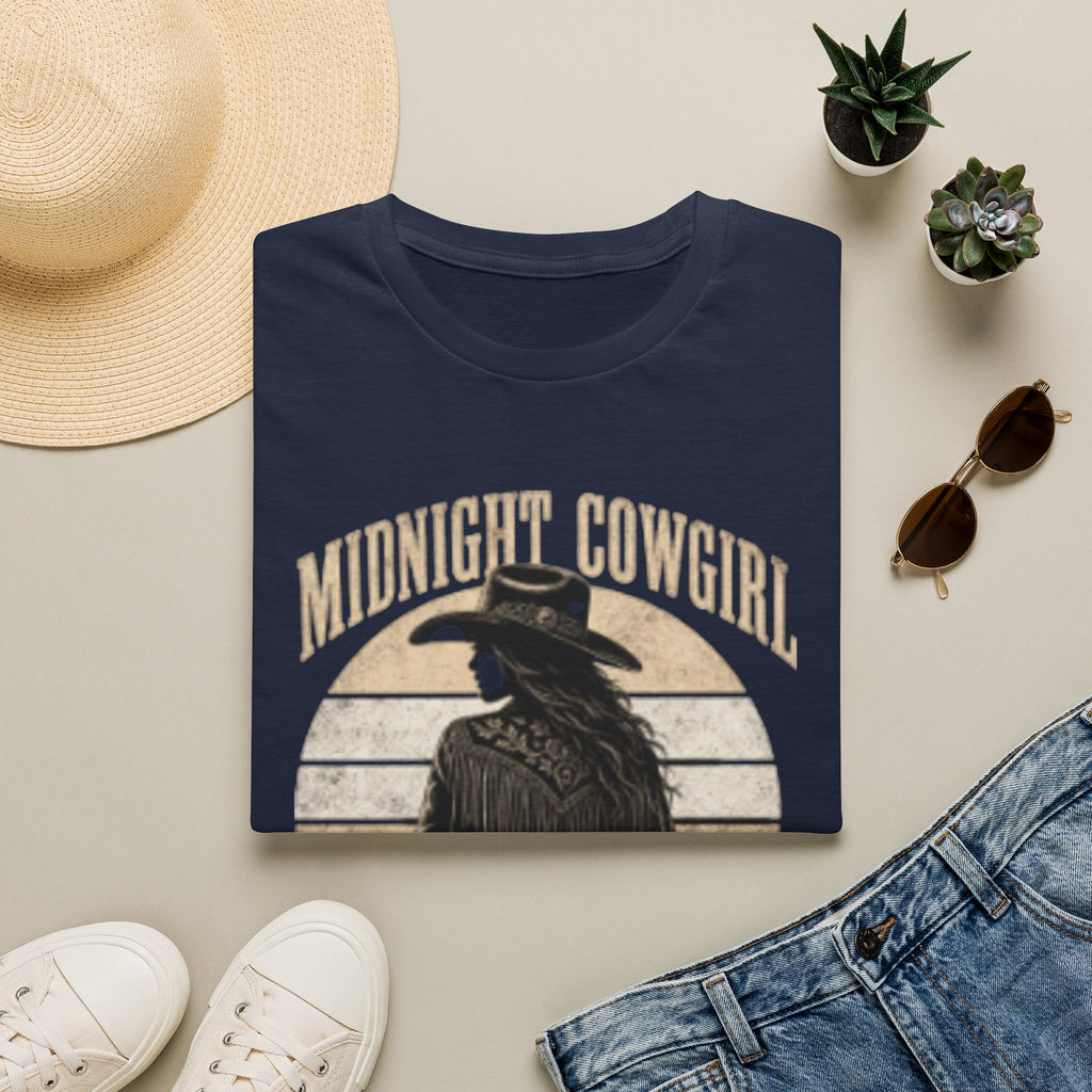 Midnight Cowgirl T‑Shirt — 'She Rides Alone' Western Graphic Tee