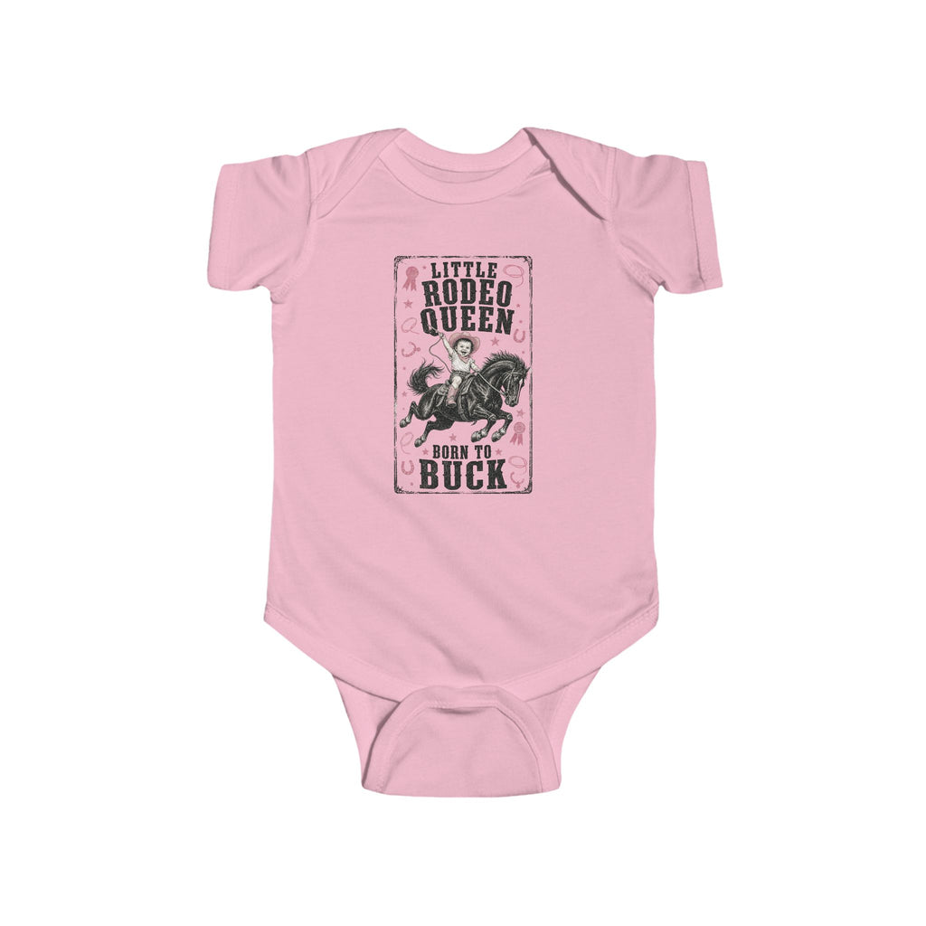 Baby Bodysuit - "Little Rodeo Queen Born to Buck" Vintage Western Infant Onesie