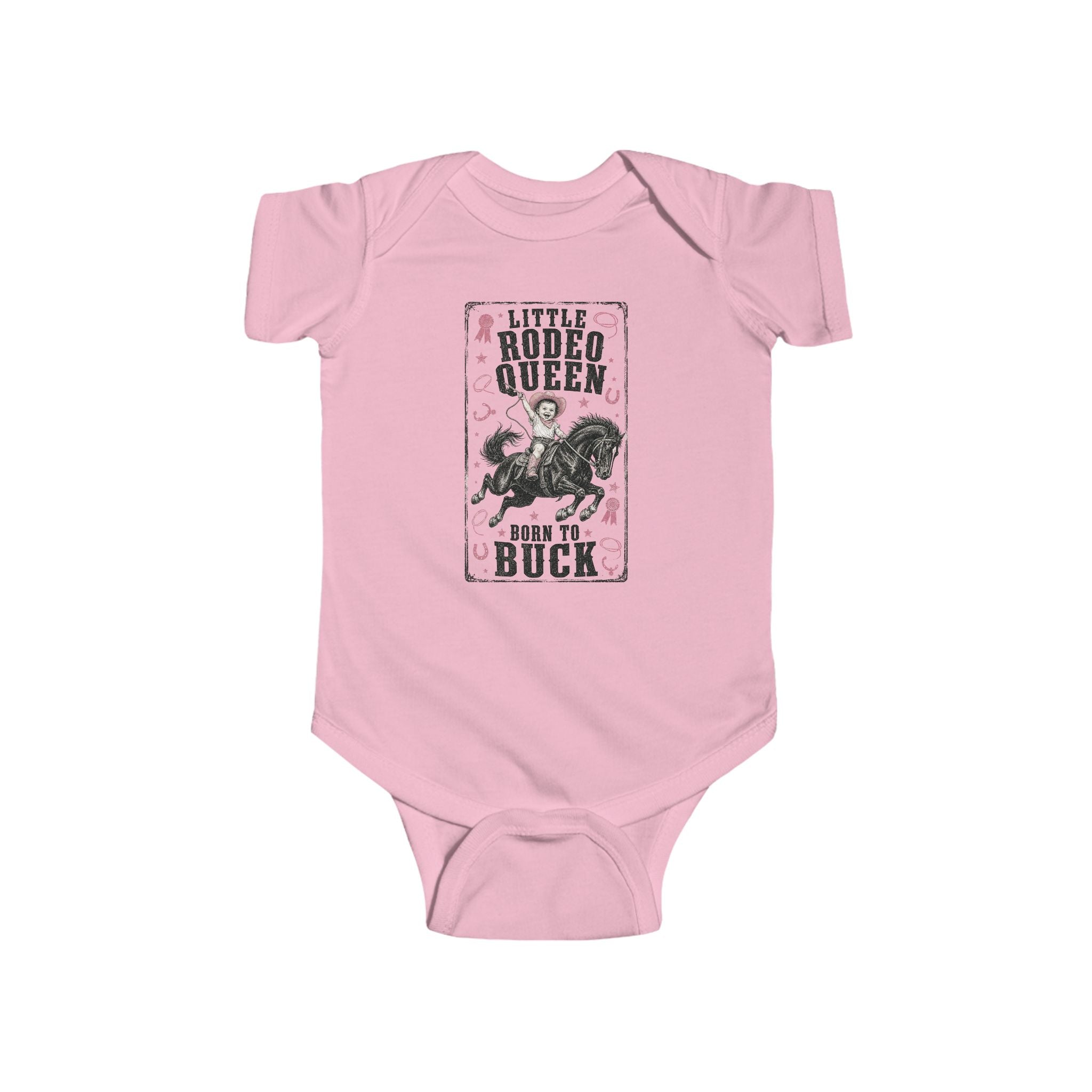 Baby Bodysuit - "Little Rodeo Queen Born to Buck" Vintage Western Infant Onesie