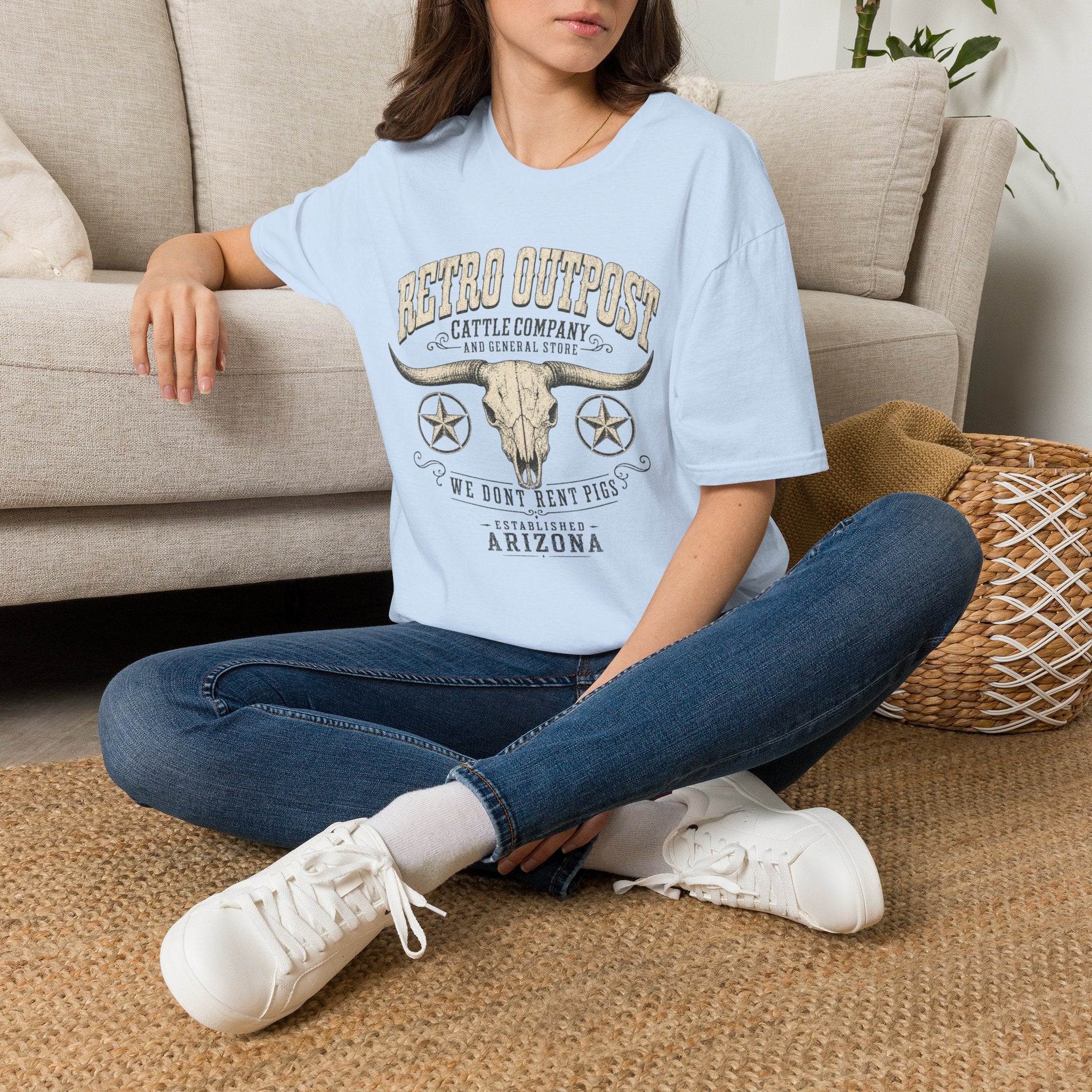 Retro Outpost T-Shirt — Vintage Cattle Company Skull Design