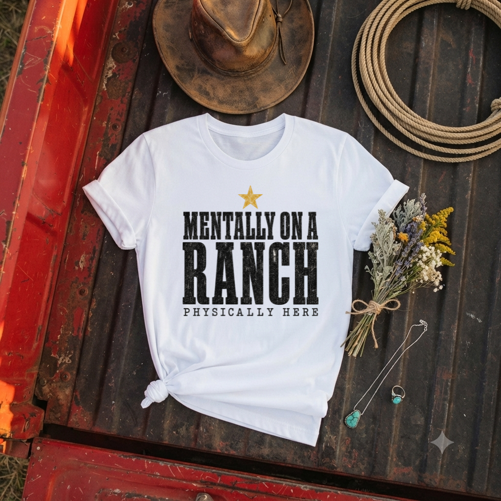 "Mentally on a Ranch" — Graphic T-Shirt