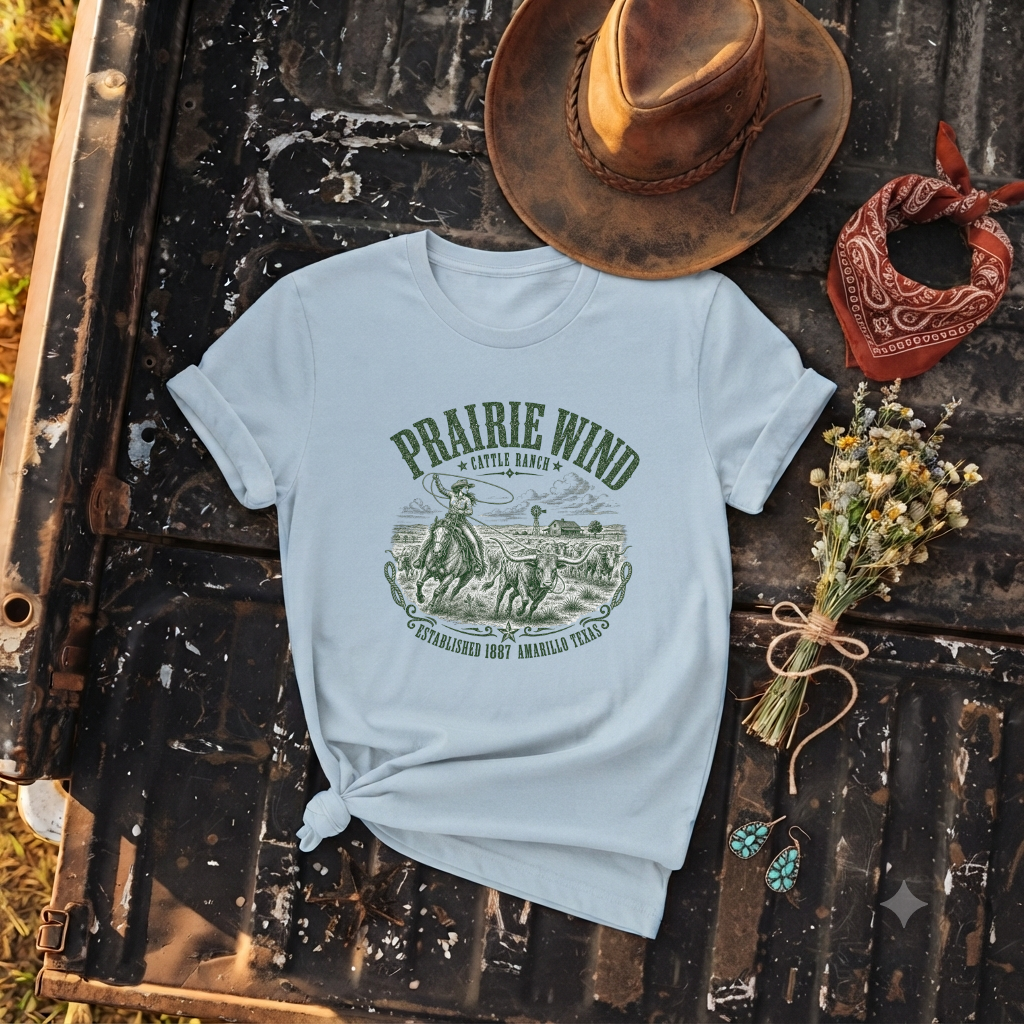 "Prairie Wind Cattle Ranch" Graphic T-Shirt