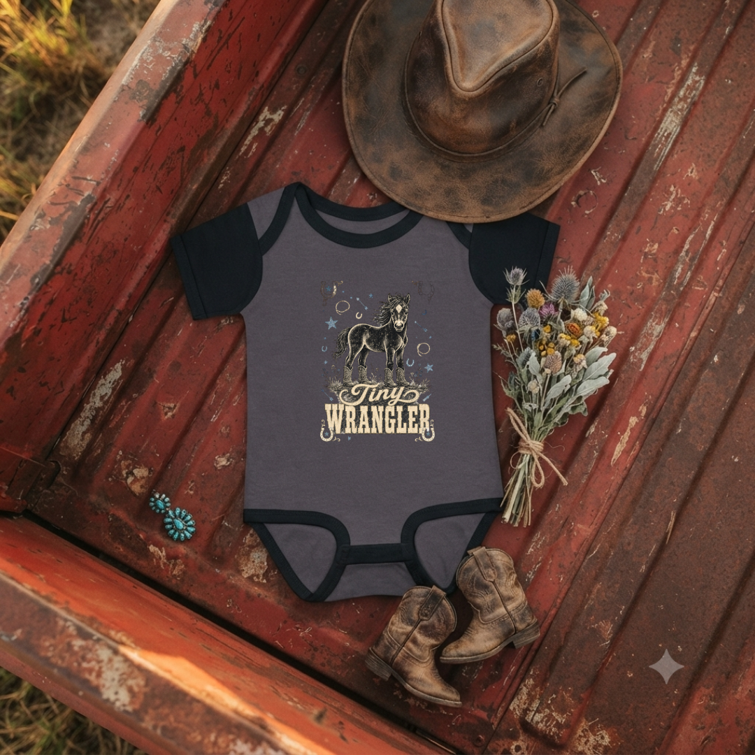 "Tiny Wrangler" Baby Onesie