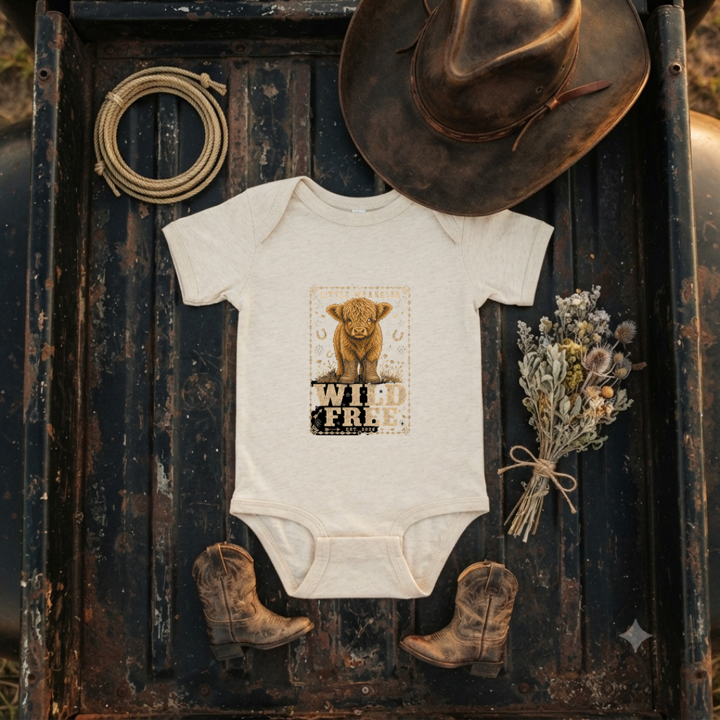 "Wild & Free" Highland Baby Onesie