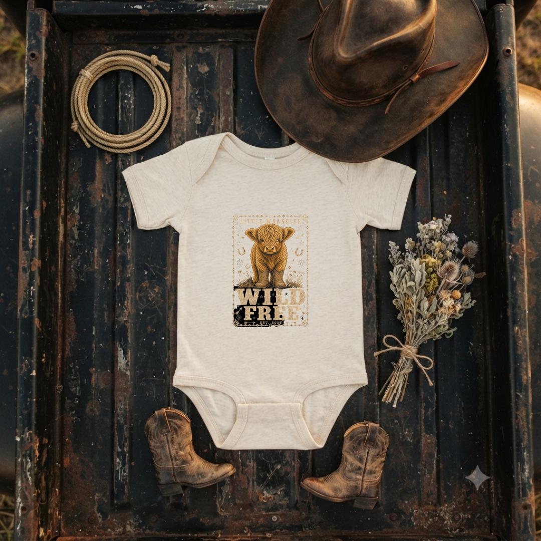 "Wild & Free" Highland Baby Onesie
