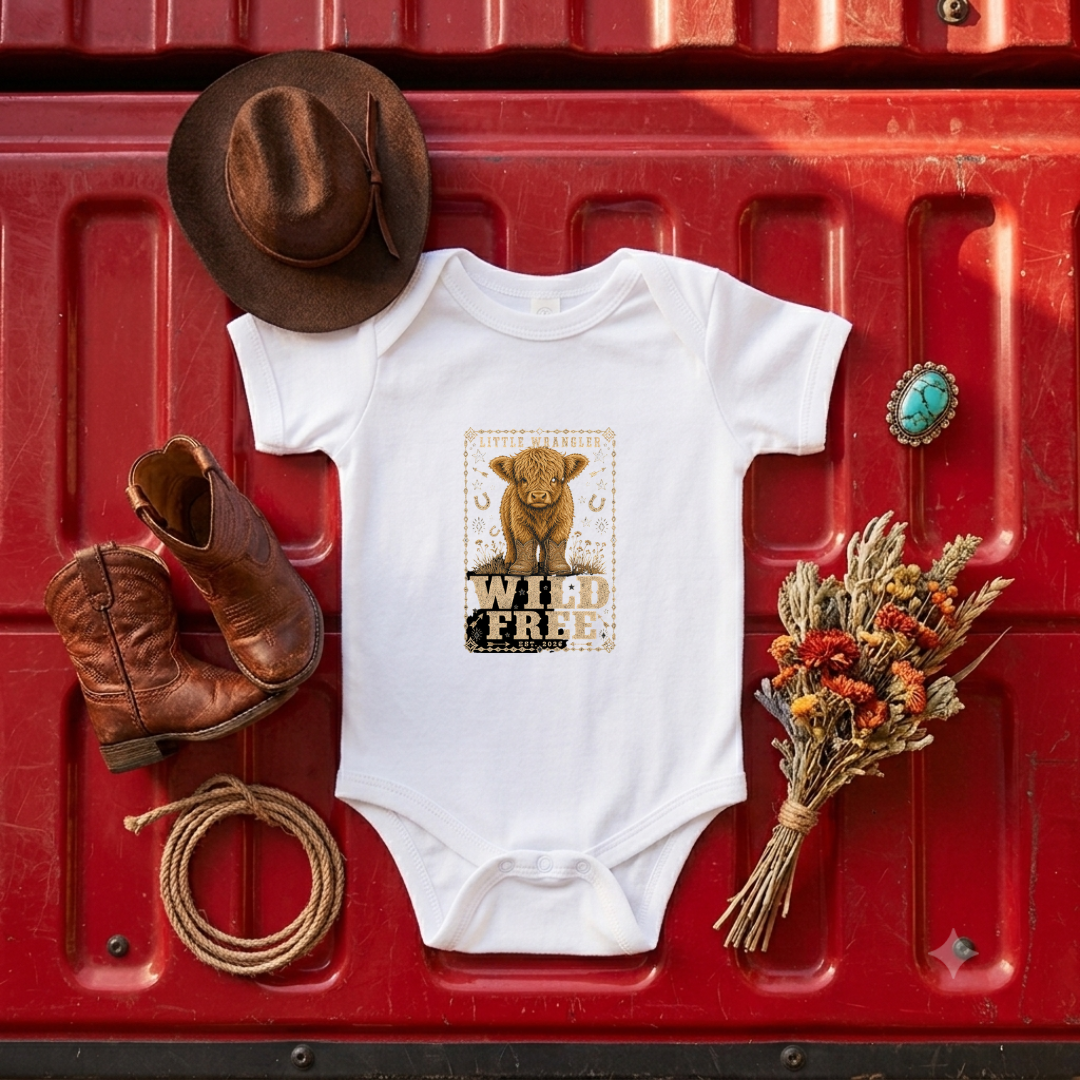 "Wild & Free" Highland Baby Onesie