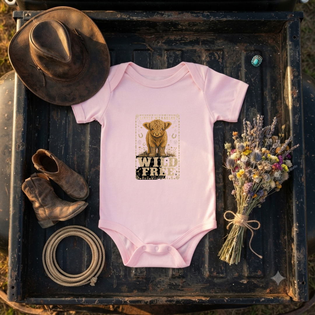 "Wild & Free" Highland Baby Onesie