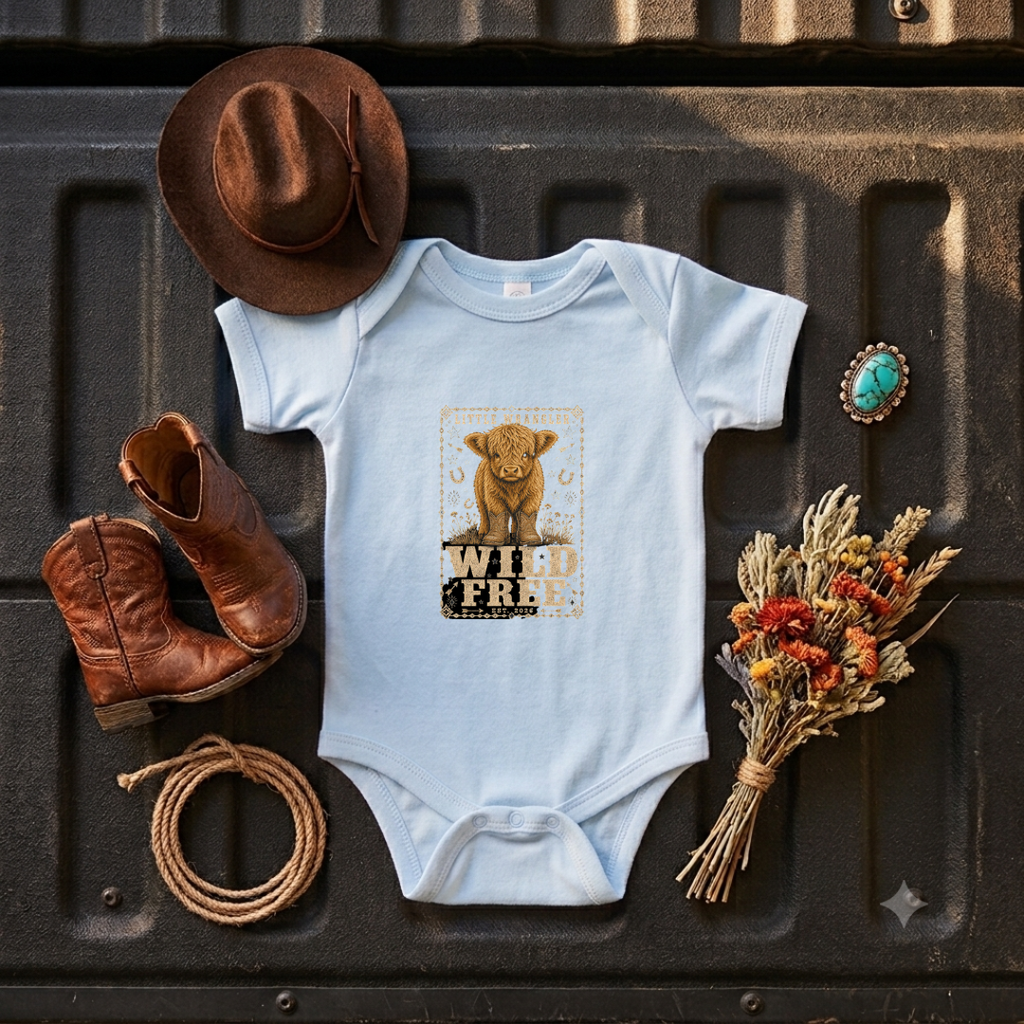 "Wild & Free" Highland Baby Onesie