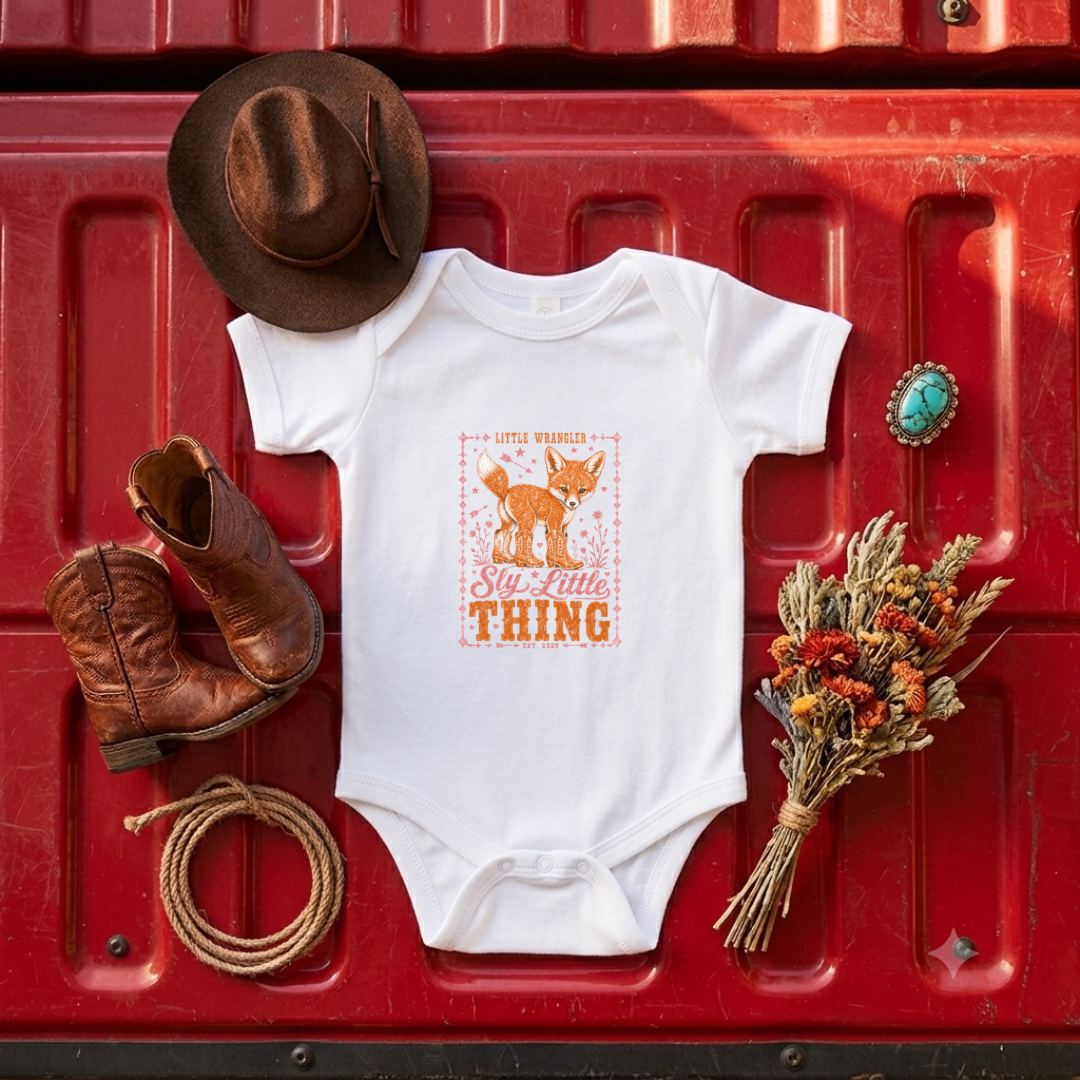 "Sly Little Thing" Baby Fox Onesie