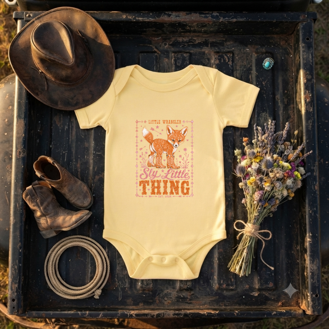 "Sly Little Thing" Baby Fox Onesie