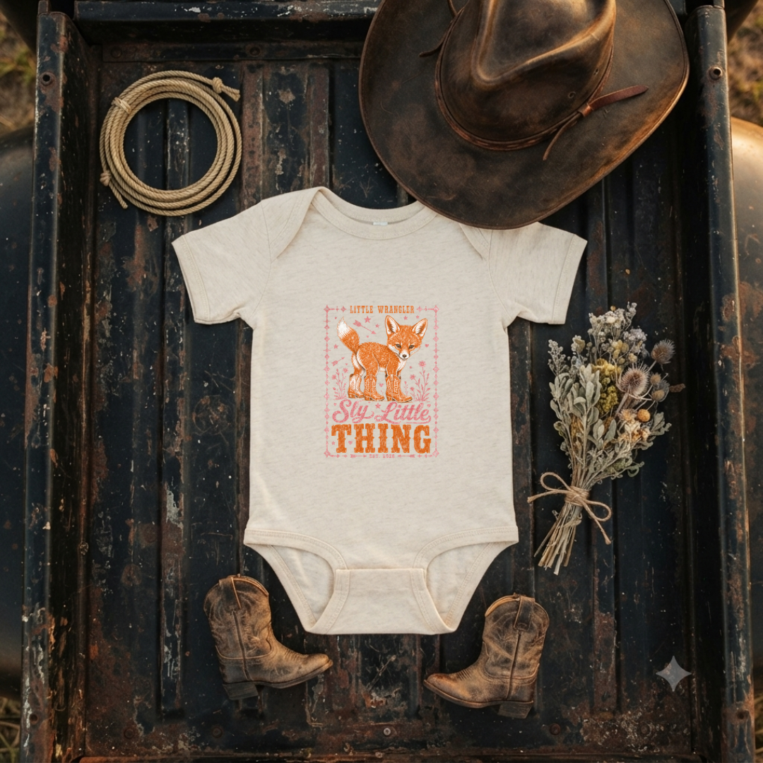 "Sly Little Thing" Baby Fox Onesie