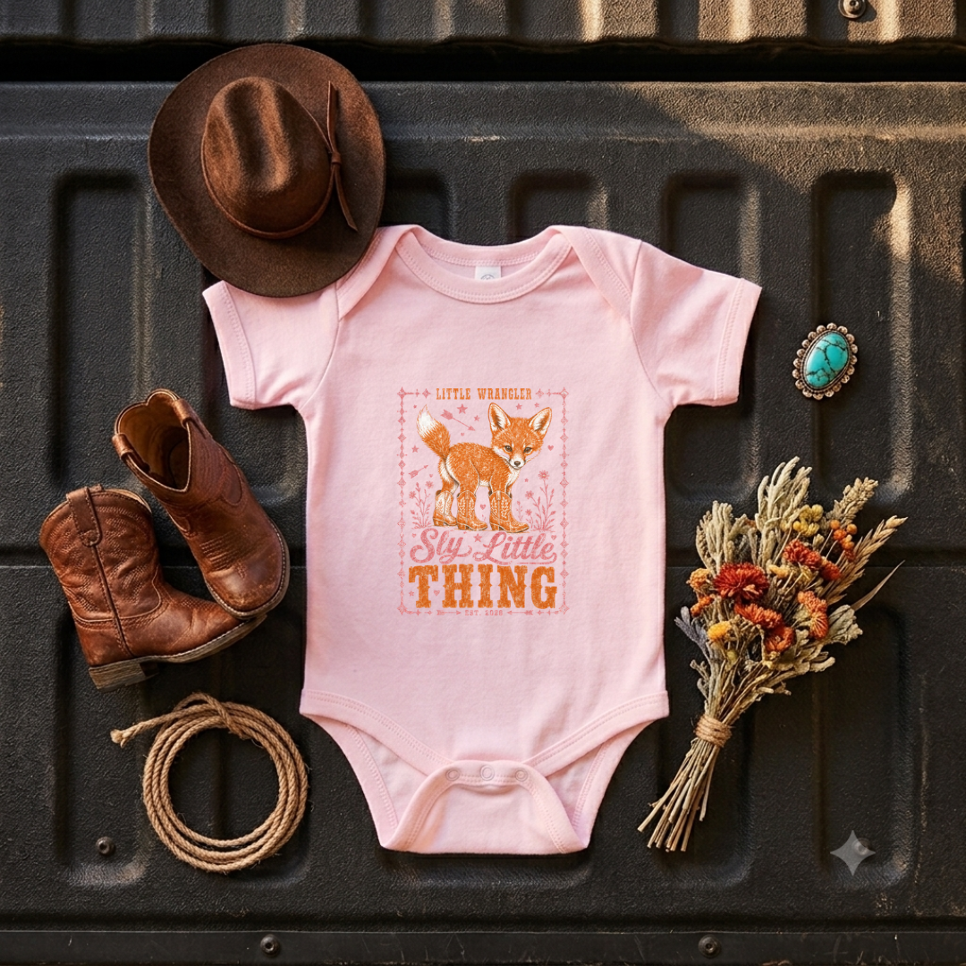 "Sly Little Thing" Baby Fox Onesie