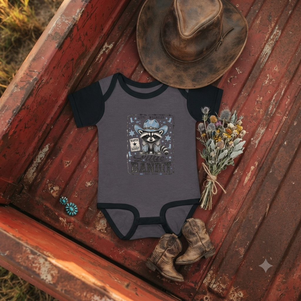 "Little Bandit Baby" Baby Onesie