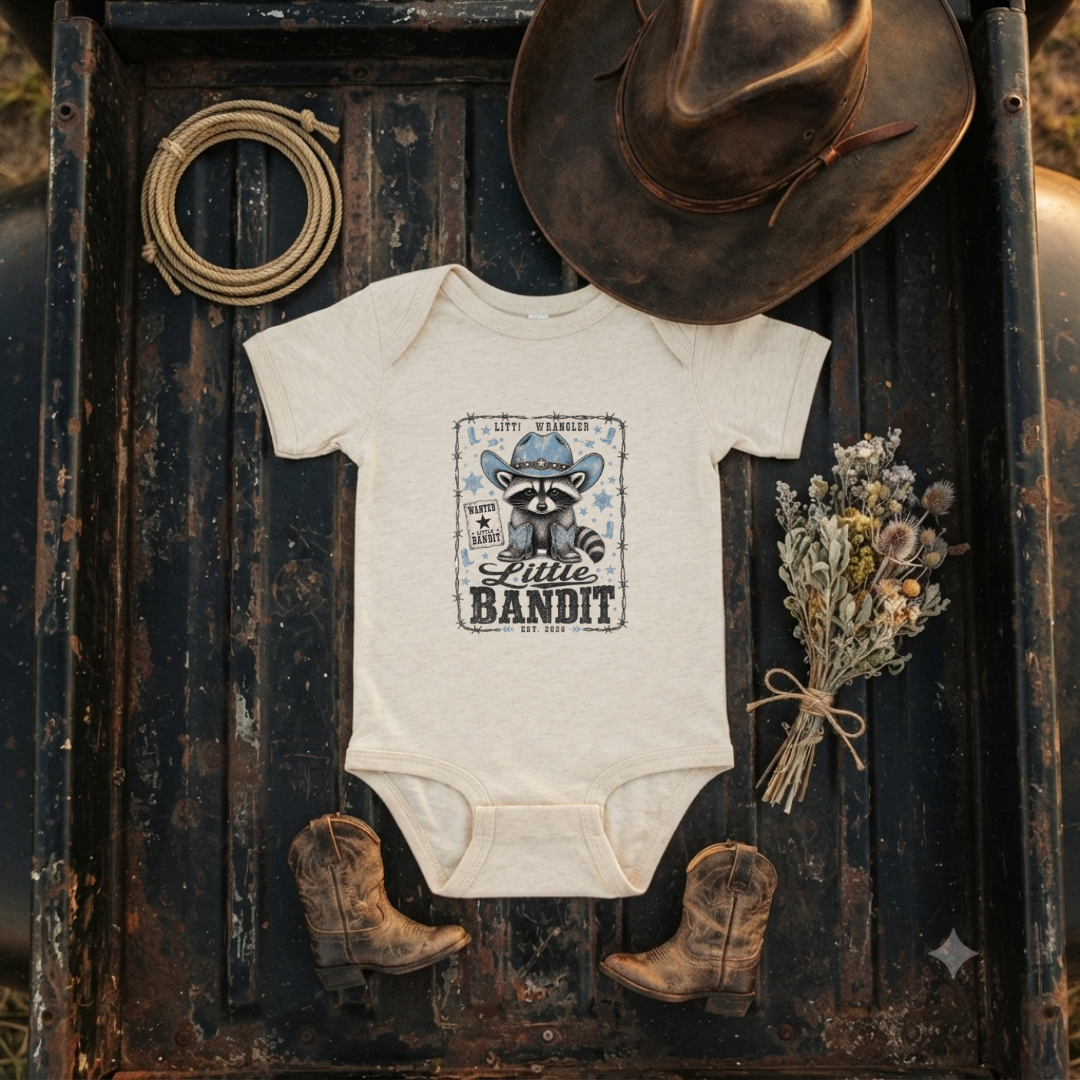 "Little Bandit Baby" Baby Onesie