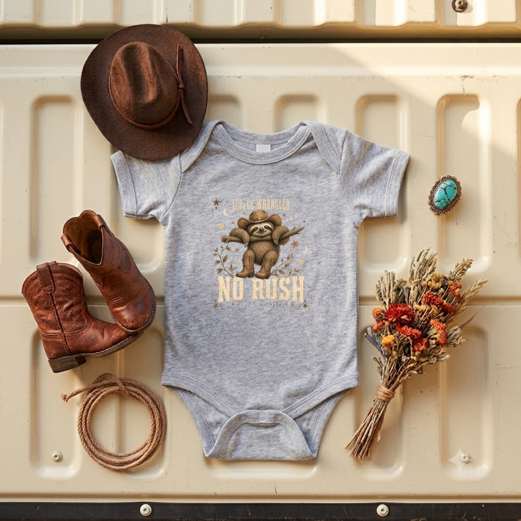 "Little Rumbler, No Rush" Baby Onesie