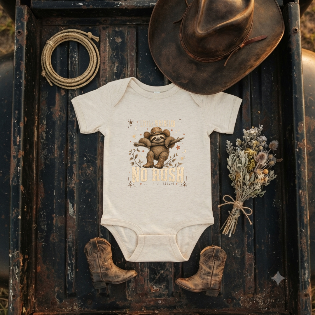 "Little Rumbler, No Rush" Baby Onesie