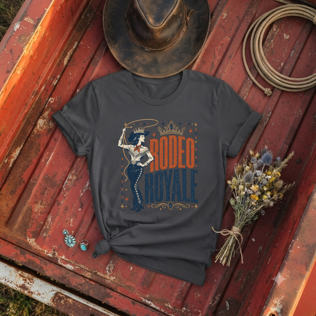 "Rodeo Royale" Vintage Cowgirl Graphic T-Shirt