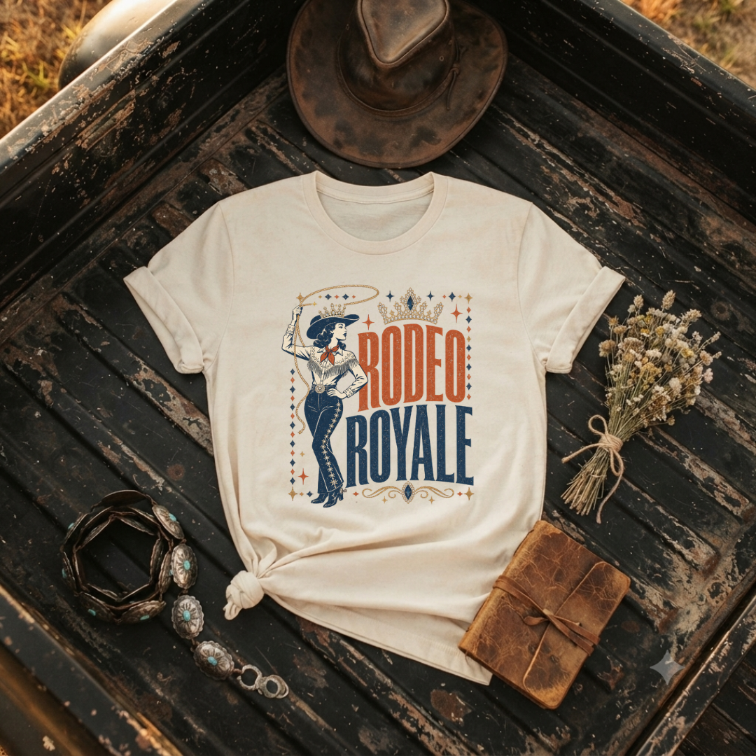 "Rodeo Royale" Vintage Cowgirl Graphic T-Shirt