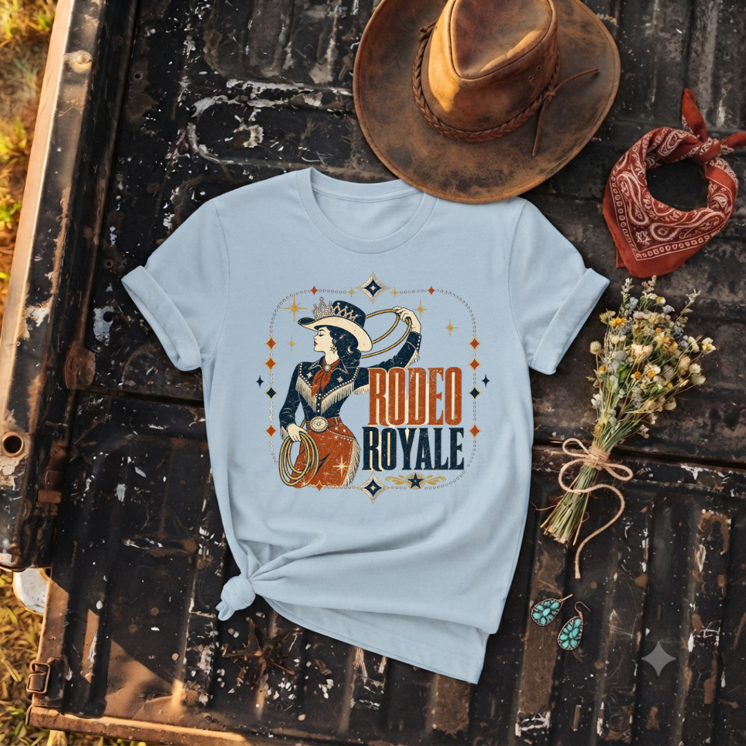 "Rodeo Royale"— Vintage Cowgirl Graphic Tee