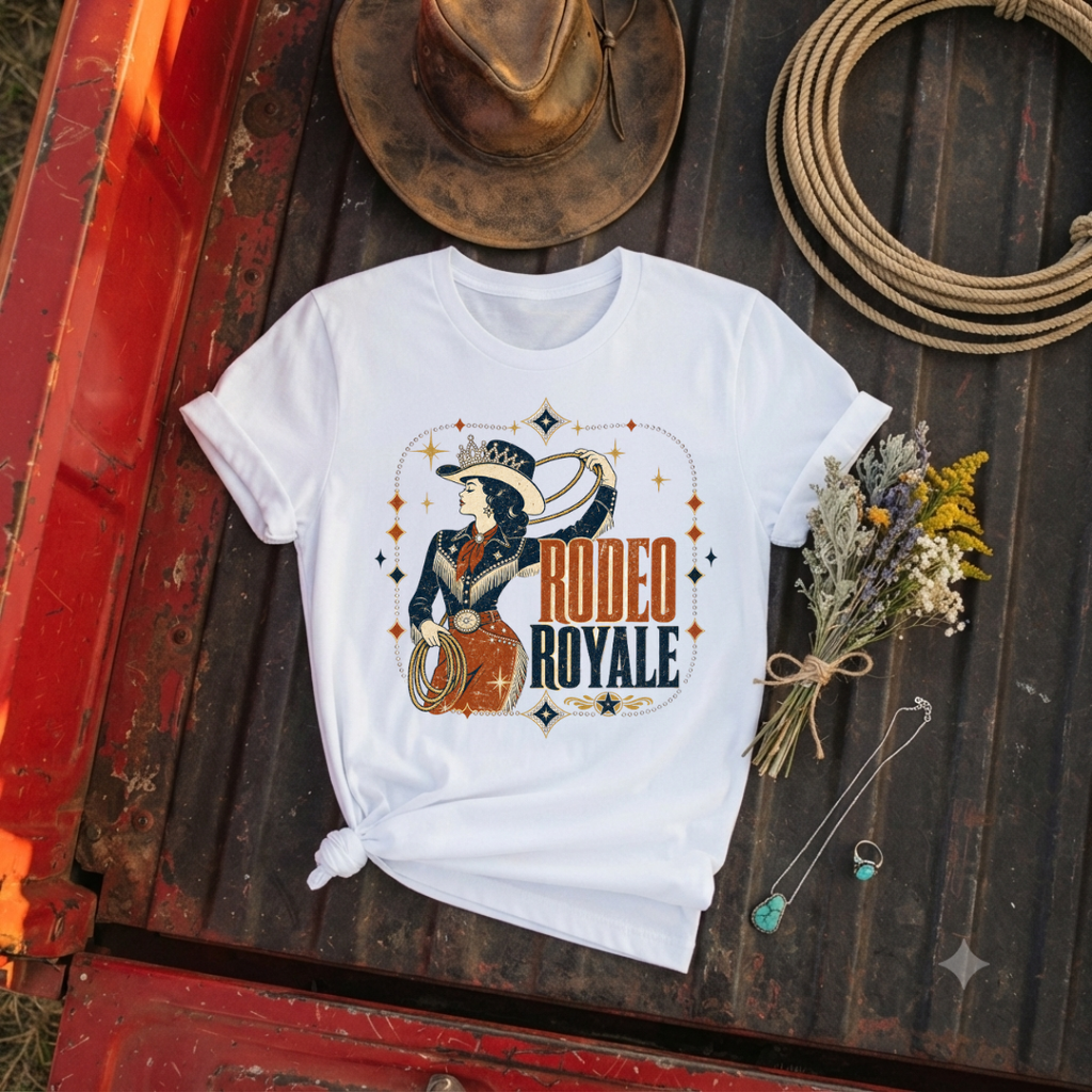 "Rodeo Royale"— Vintage Cowgirl Graphic Tee
