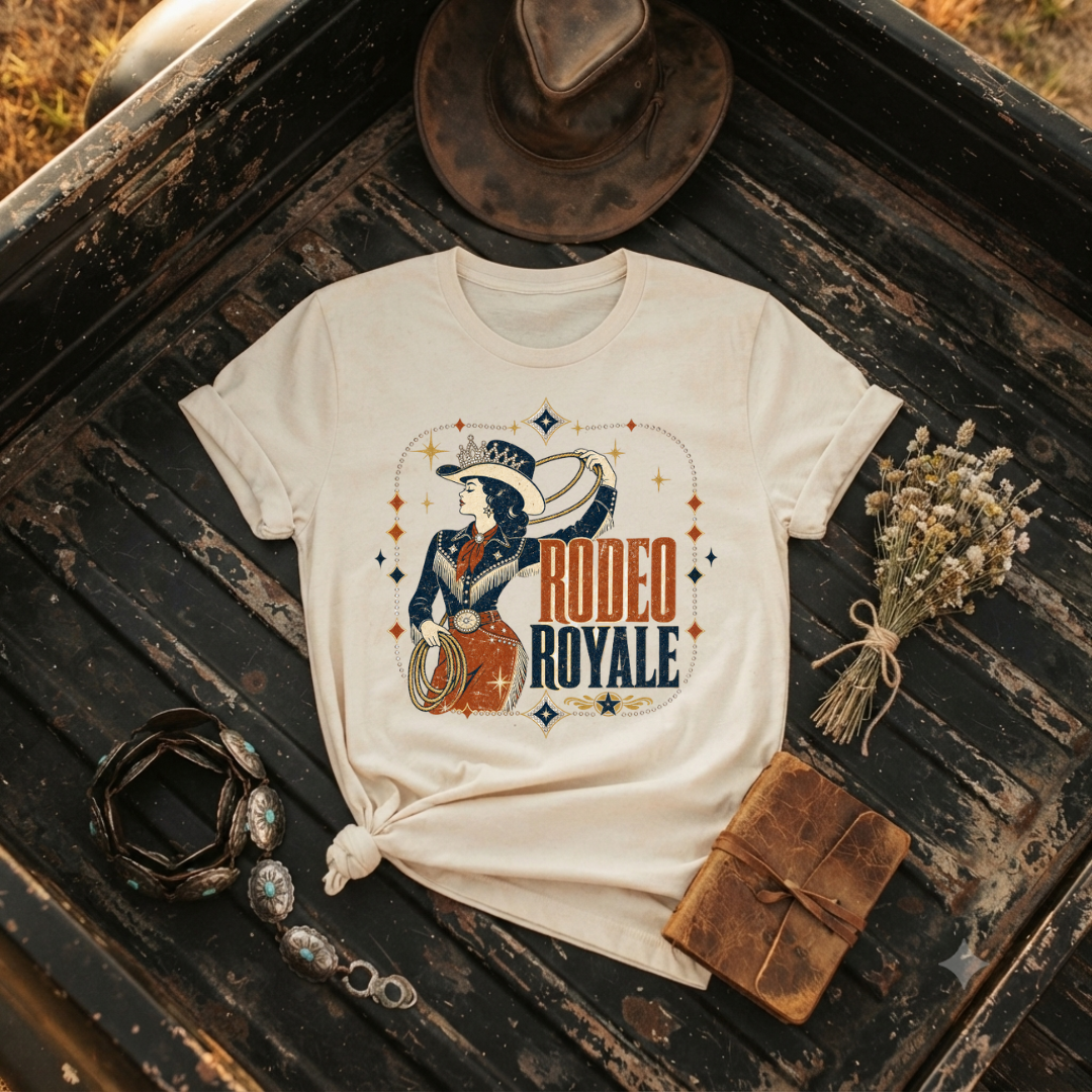 "Rodeo Royale"— Vintage Cowgirl Graphic Tee
