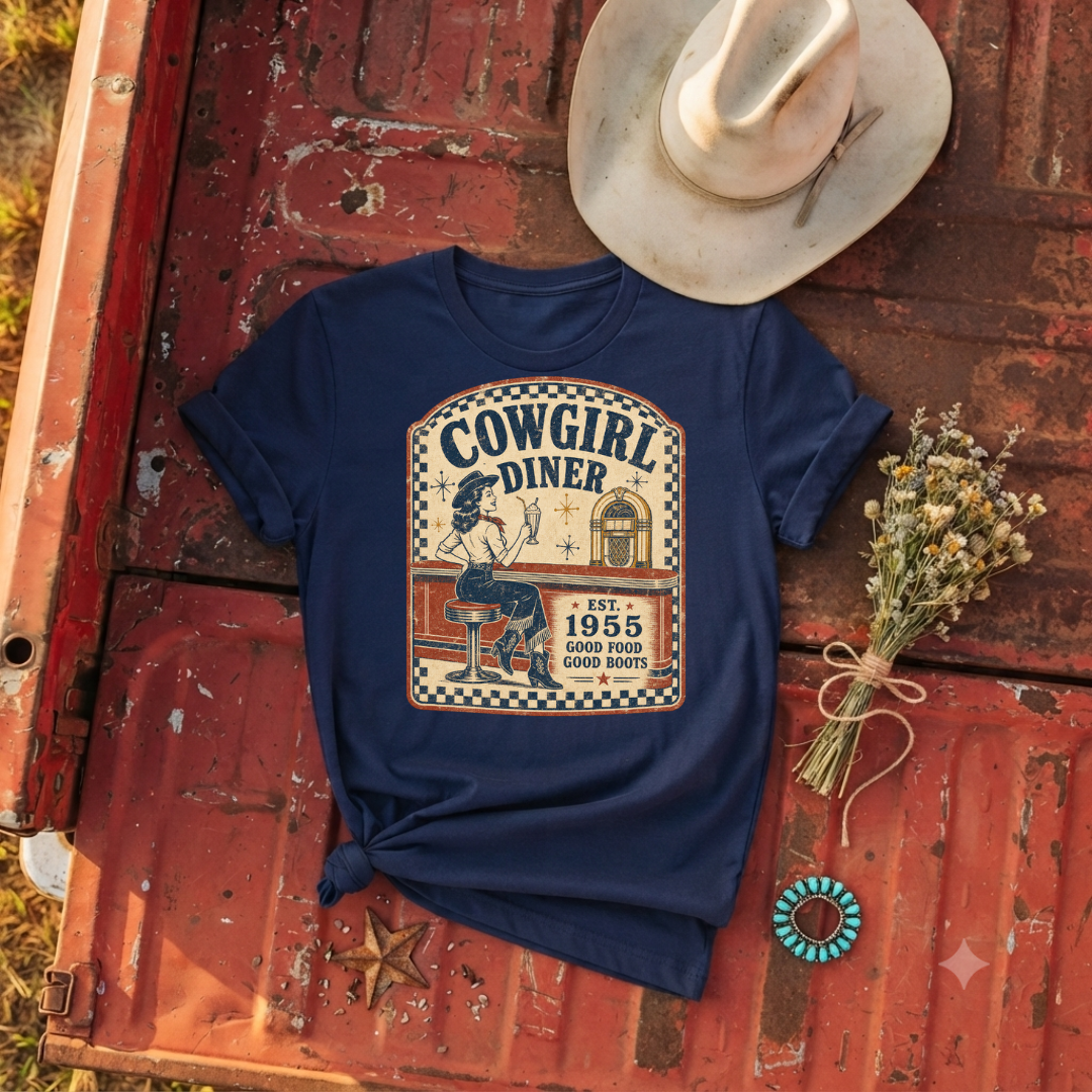 "Cowgirl Diner"  Vintage Tee